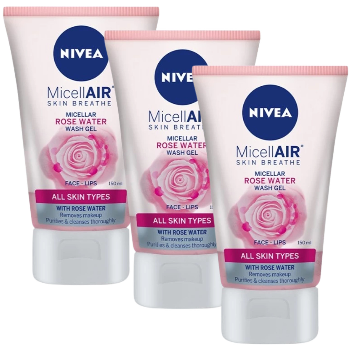 NIVEA Rose Care Micellar Face Wash 150ml x 3 – FREE SHIPPING