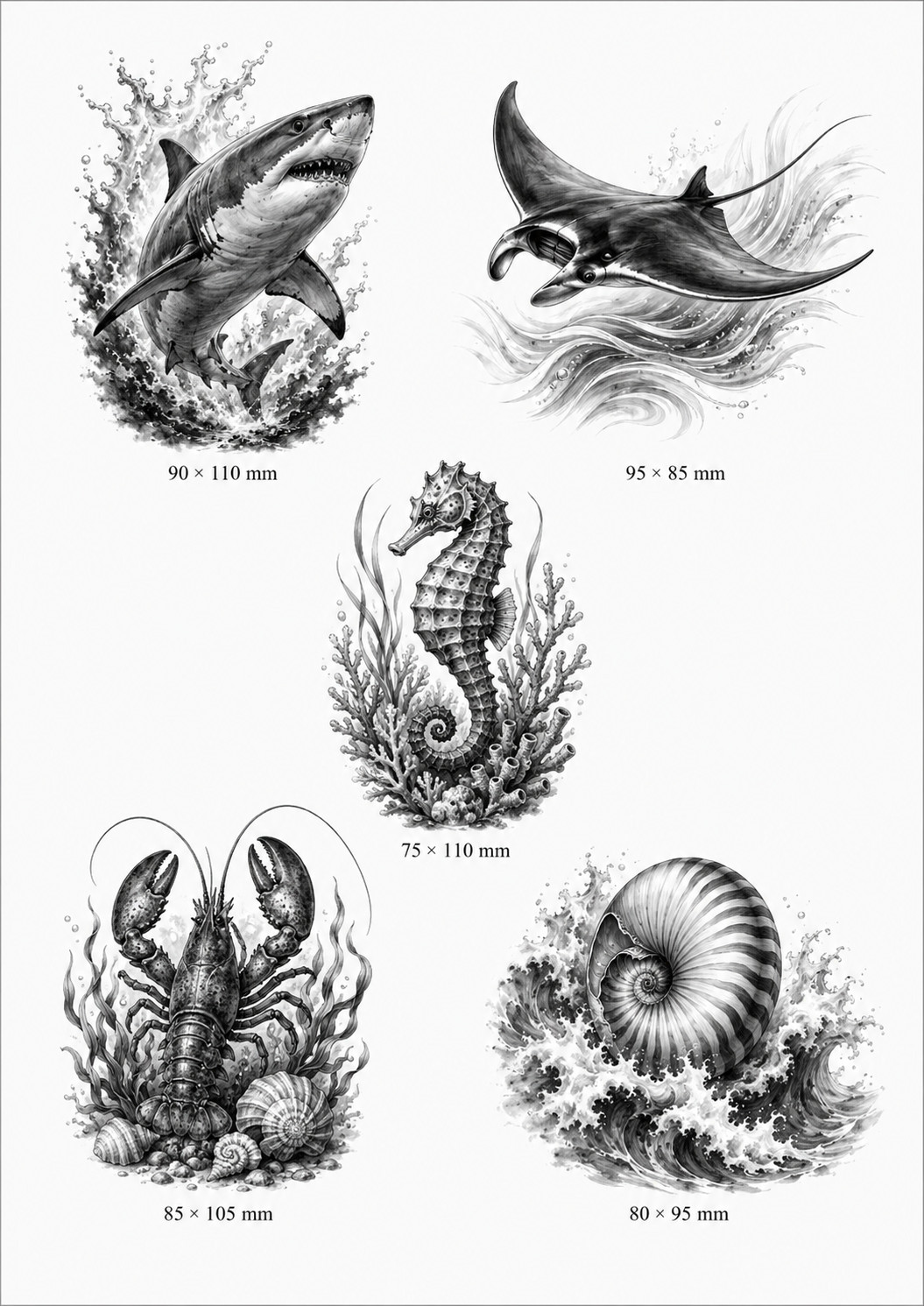 10 pcs Waterproof Temporary Tattoo Stickers Animal Tiger Wolf Arm & Body Art