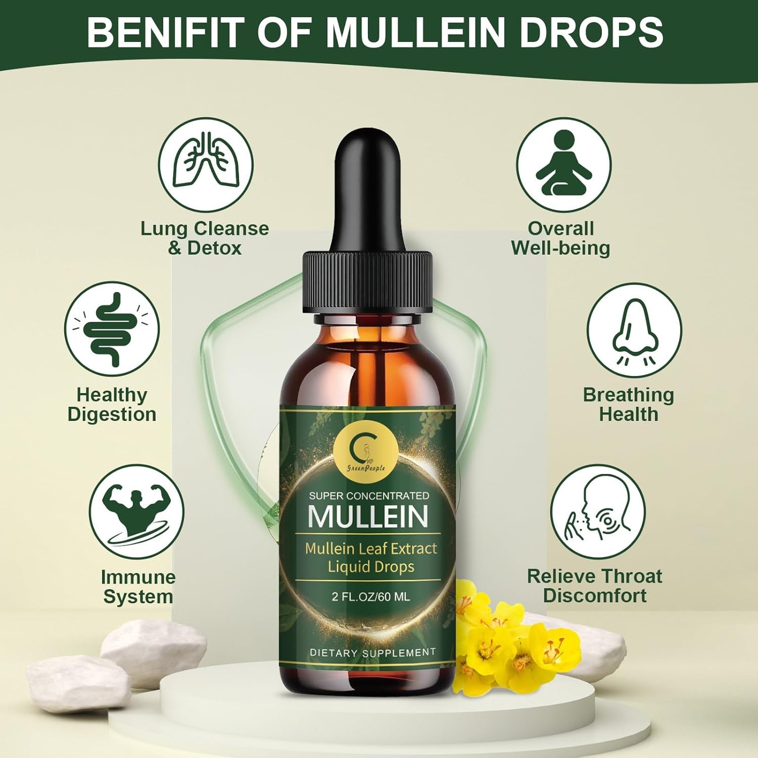 Mullein Leaf Extract Super Concentrated 420,000 MG 2 FL.OZ/60 ML Lung Cleanse