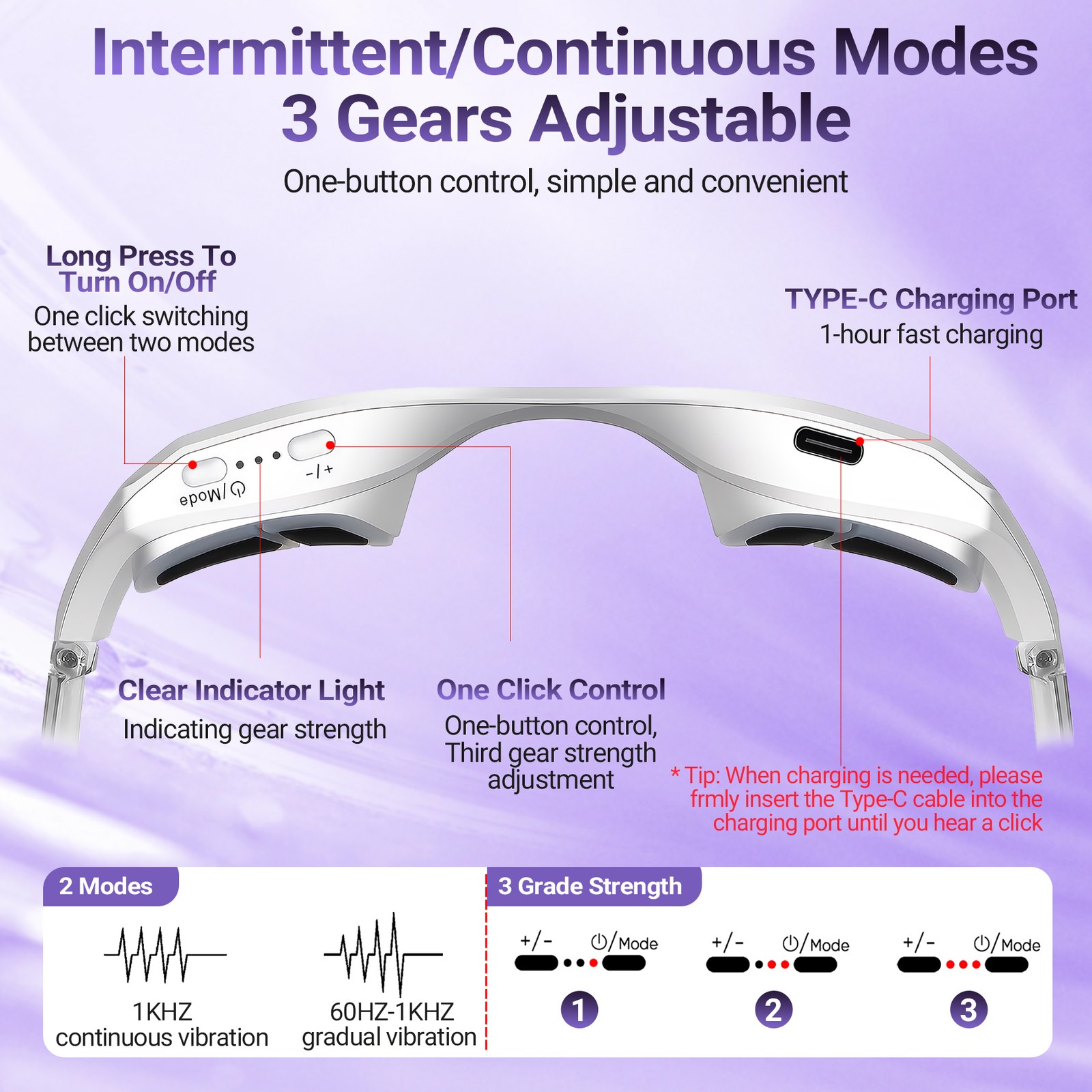 Eye Care Device for Dark Circles Tired Eyes Red Light EMS Massager