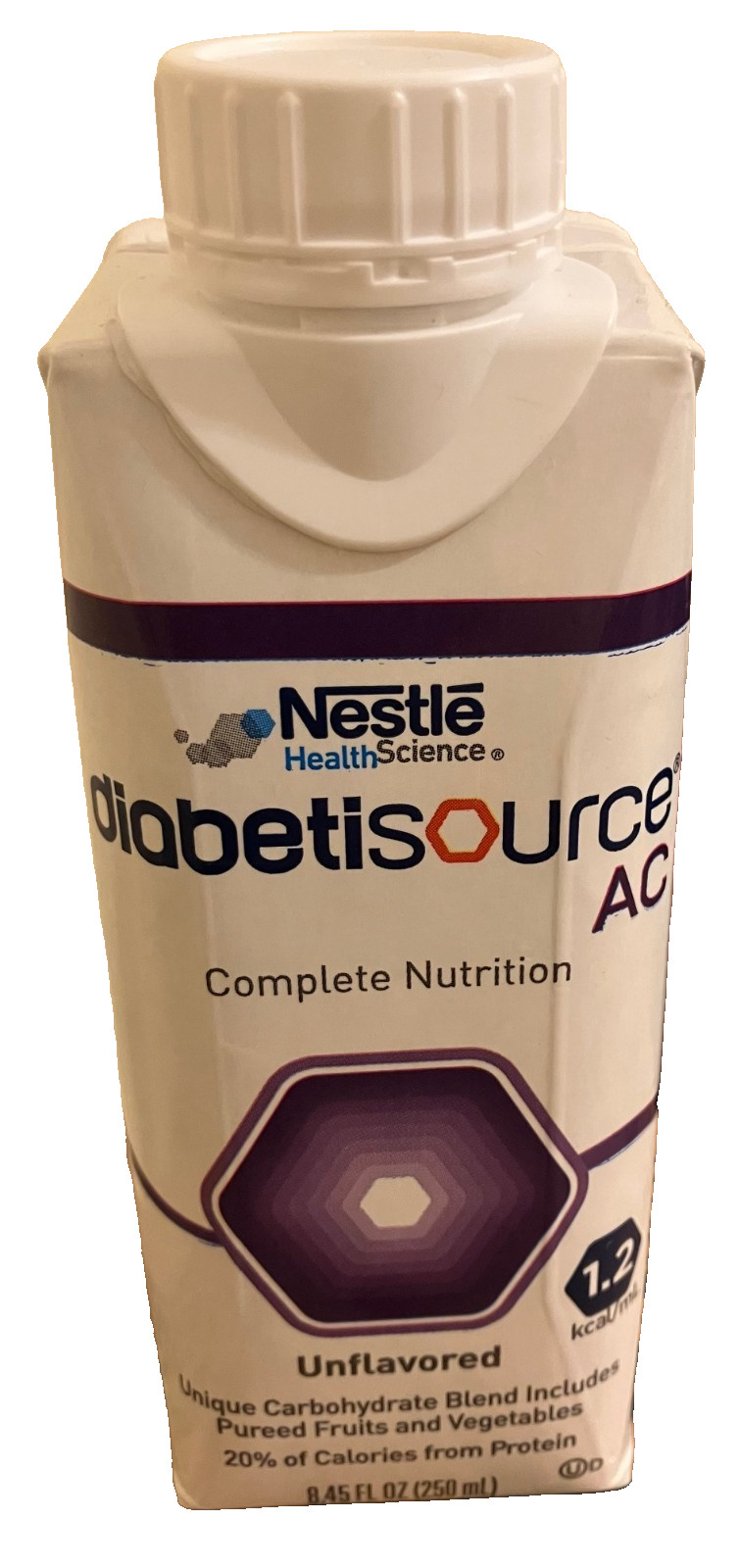 Nestle Diabetisource AC Unflavored Tube Feeding Formula 8.45 oz. – 24/Carton