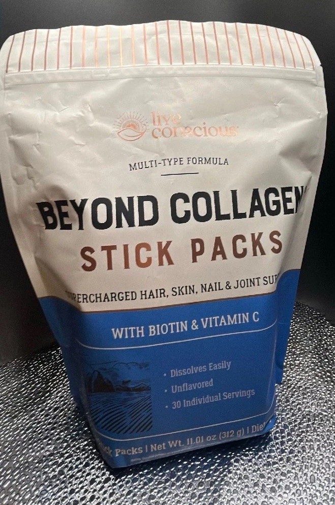 Live Conscious Beyond Collagen Stick Packs Unflavored 30 ct – New