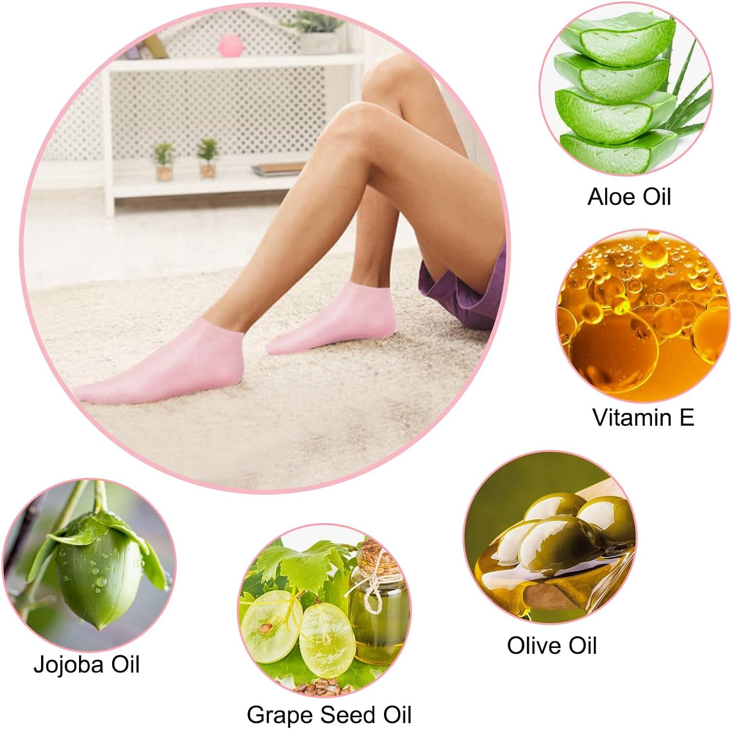 2× Moisturizing Silicone Gloves & Foot Care Socks Hand Spa Pedicure Hydrating US