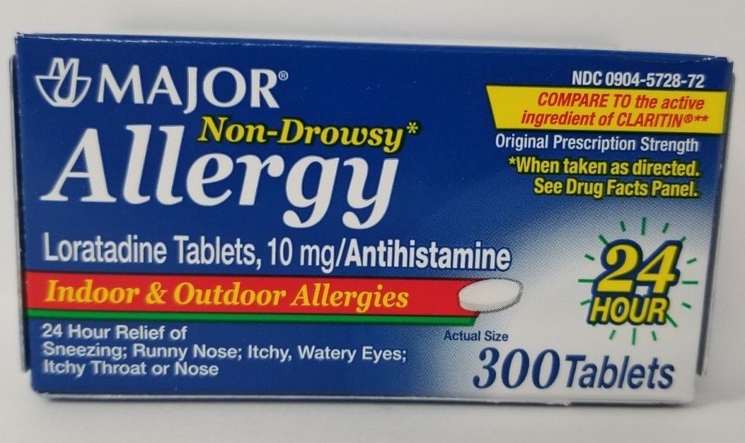 Major Allergy Loratadine 10mg Tablets 300ct -Expiration Date 08-2025