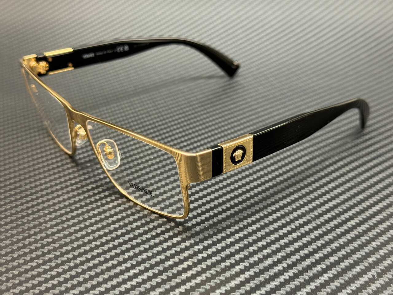 VERSACE VE1274 1002 Gold Black Men’s 57 mm Eyeglasses