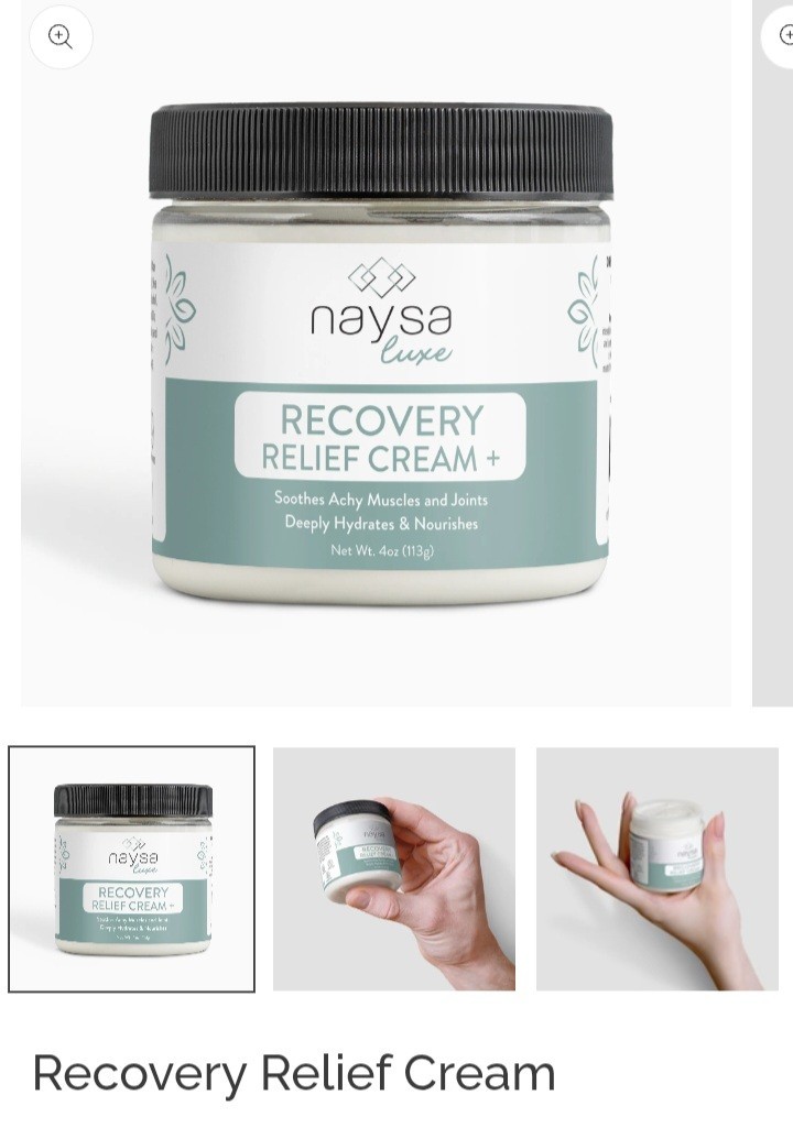 Naysa Luxe Recovery Relief Cream+ Pain Relief for Muscle & Joint Pain 4 oz