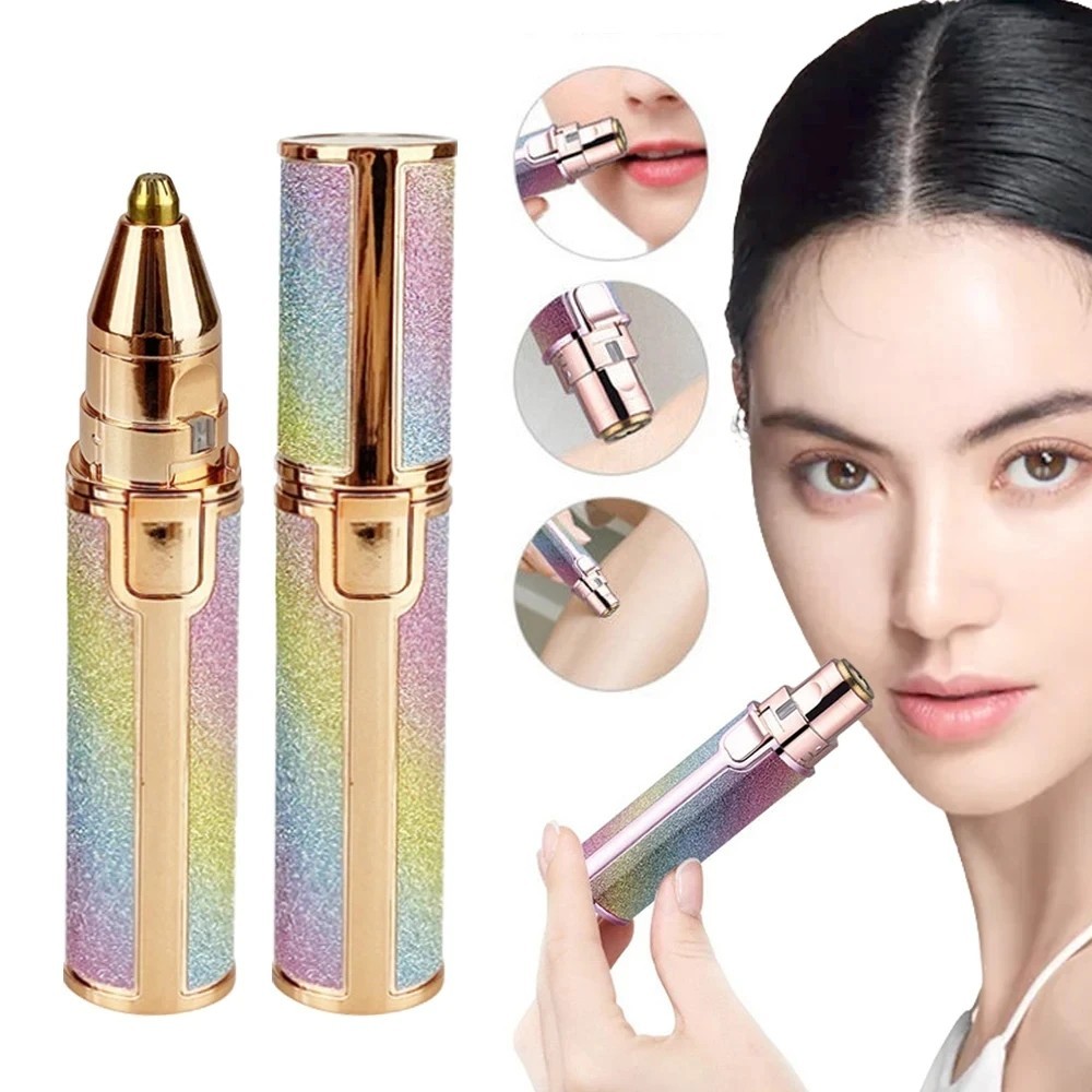 2 in 1 Electric Epilator Eyebrow Trimmer USB Rechargeable Facial Hair Remover