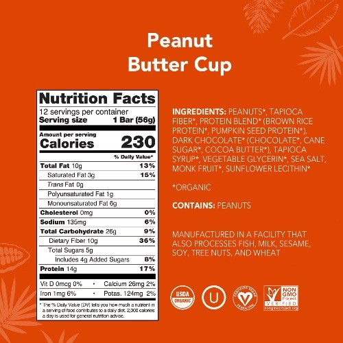 ALOHA Peanut Butter Cup Protein Bars – 9.88oz/5ct