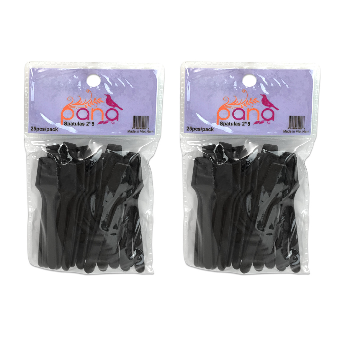 2 Packs Pana 2.5″ Black Small Plastic Makeup Cosmetic Facial Mask Spatula Scoop