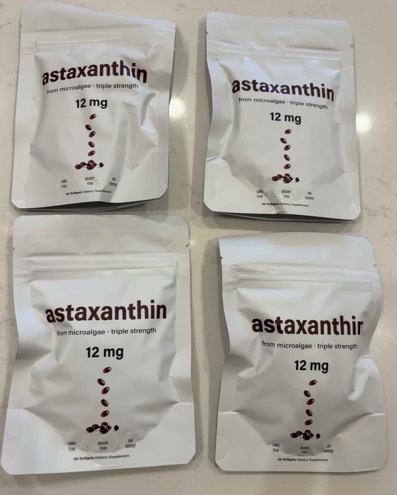Natural Astaxanthin 12mg 240 Softgels Supports Eye Joint Skin Health Exp. 4/28