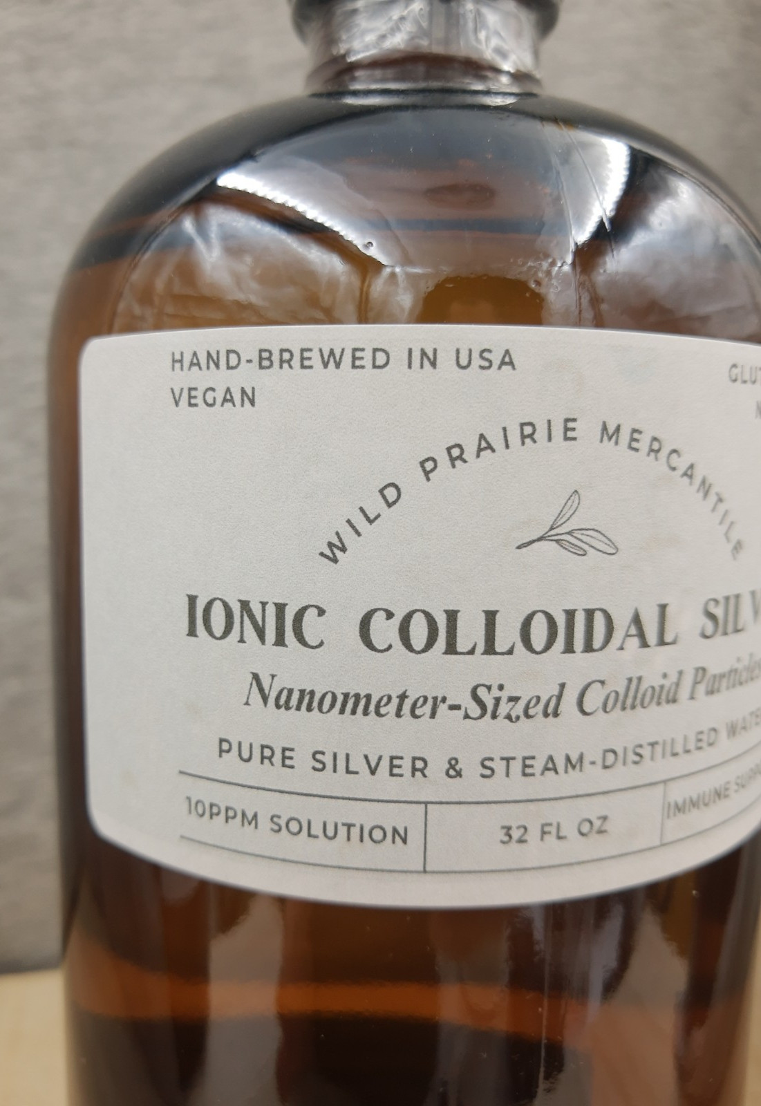Ionic Colloidal Silver 32oz Bottle 10ppm Nano-sized Particles Immune Support WPM
