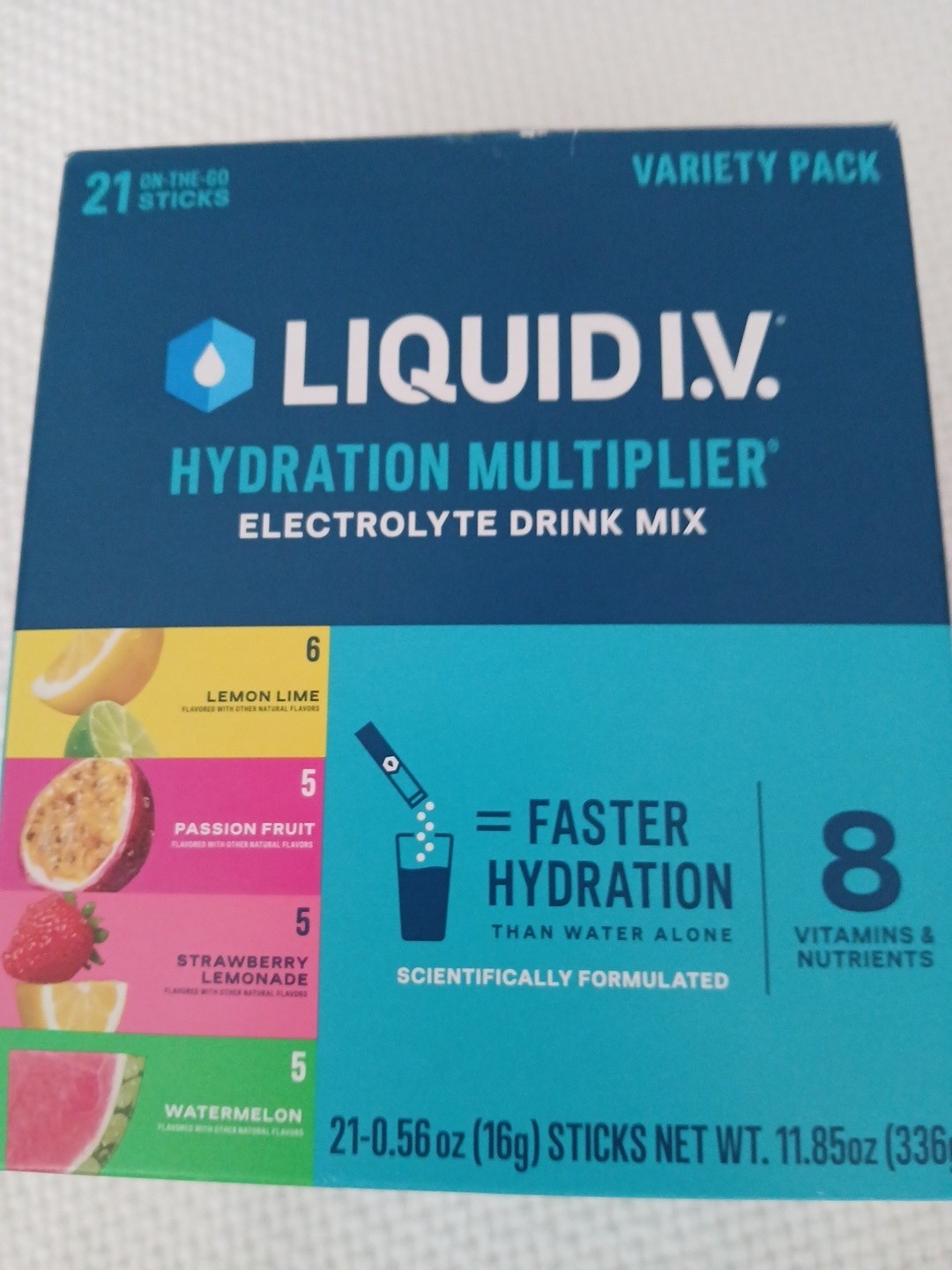 New Sealed Liquid IV Hydration 21 Count Mix Electrolyte Powder Drink Mix