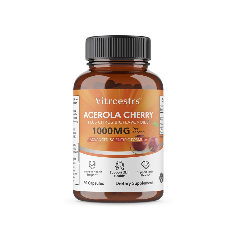 Vegetarian Acerola Cherry 30/60/120 Caps for Daily Immune & Cognitive Wellness