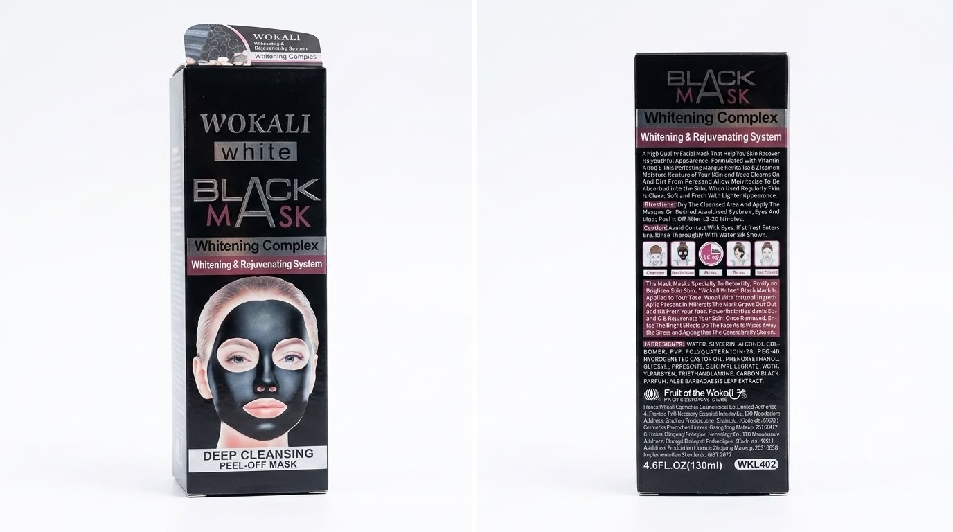 3 Wokali White Black Mask Peel Off Deep Cleansing Facial Mask Whitening 130ml