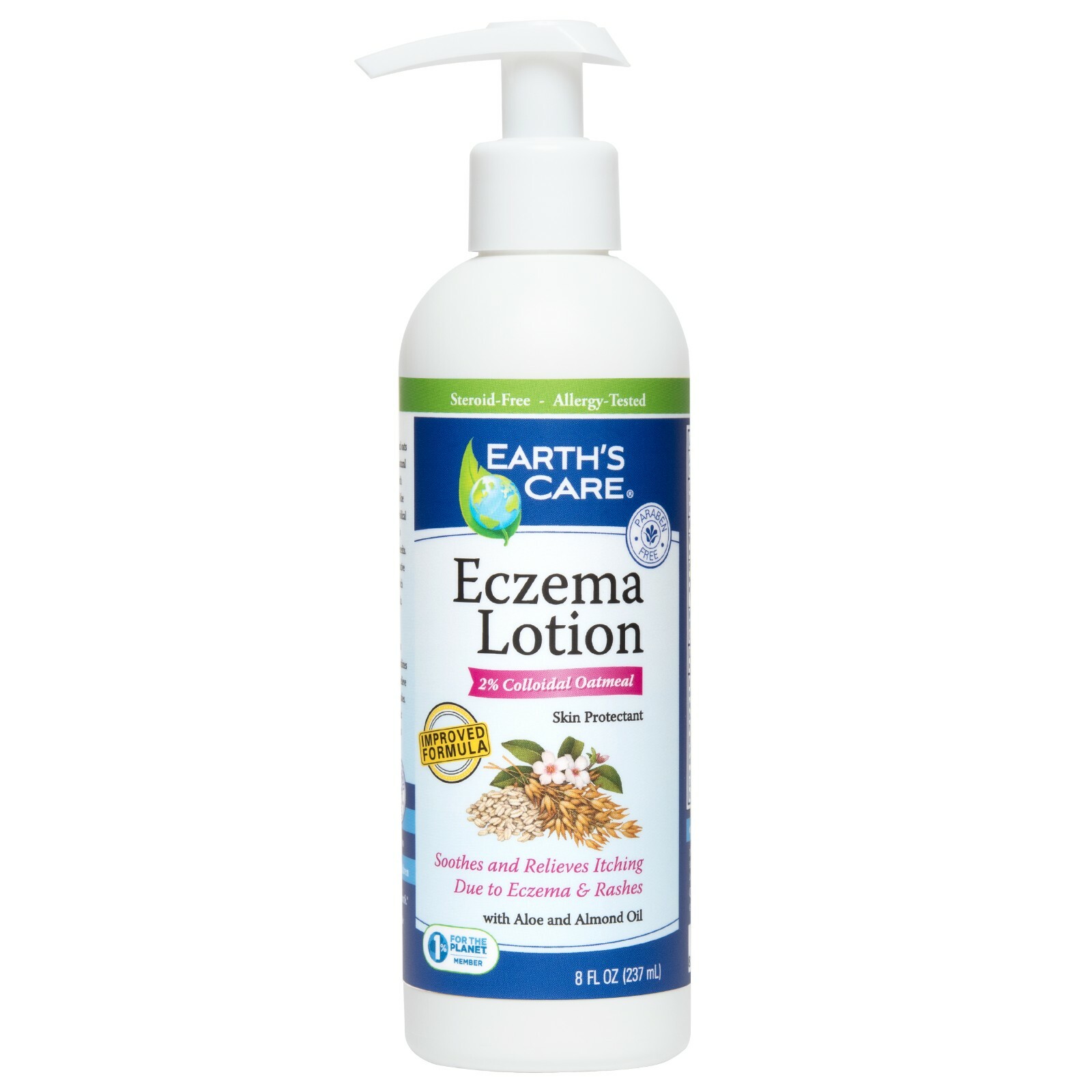 Earth’s Care Eczema Lotion, Fragrance, Paraben & Steroid Free, 8 fl oz Exp. 4/26
