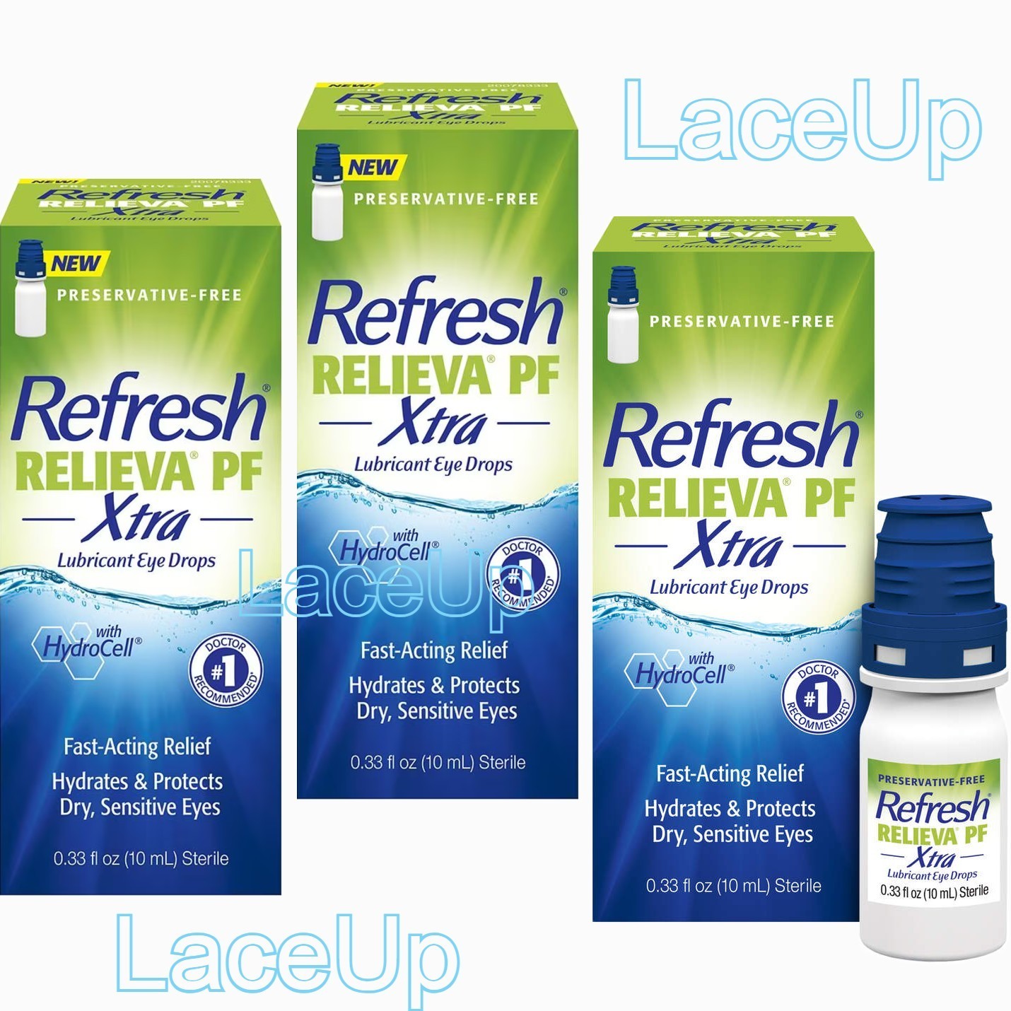 3x – Refresh Relieva PF Xtra Lubricant Eye Drops .33 fl oz * * Exp 2027 * *