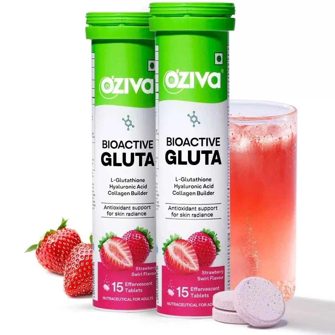 OZiva Bioactive Glutathione Tablets for Radiant Skin 30 Effervescent Tablets