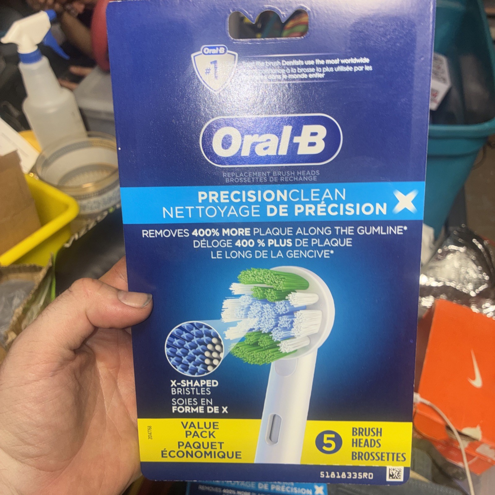SEALED Oral-B Precision Clean X- Shaped Bristles, 5 Replacement Brush Heads