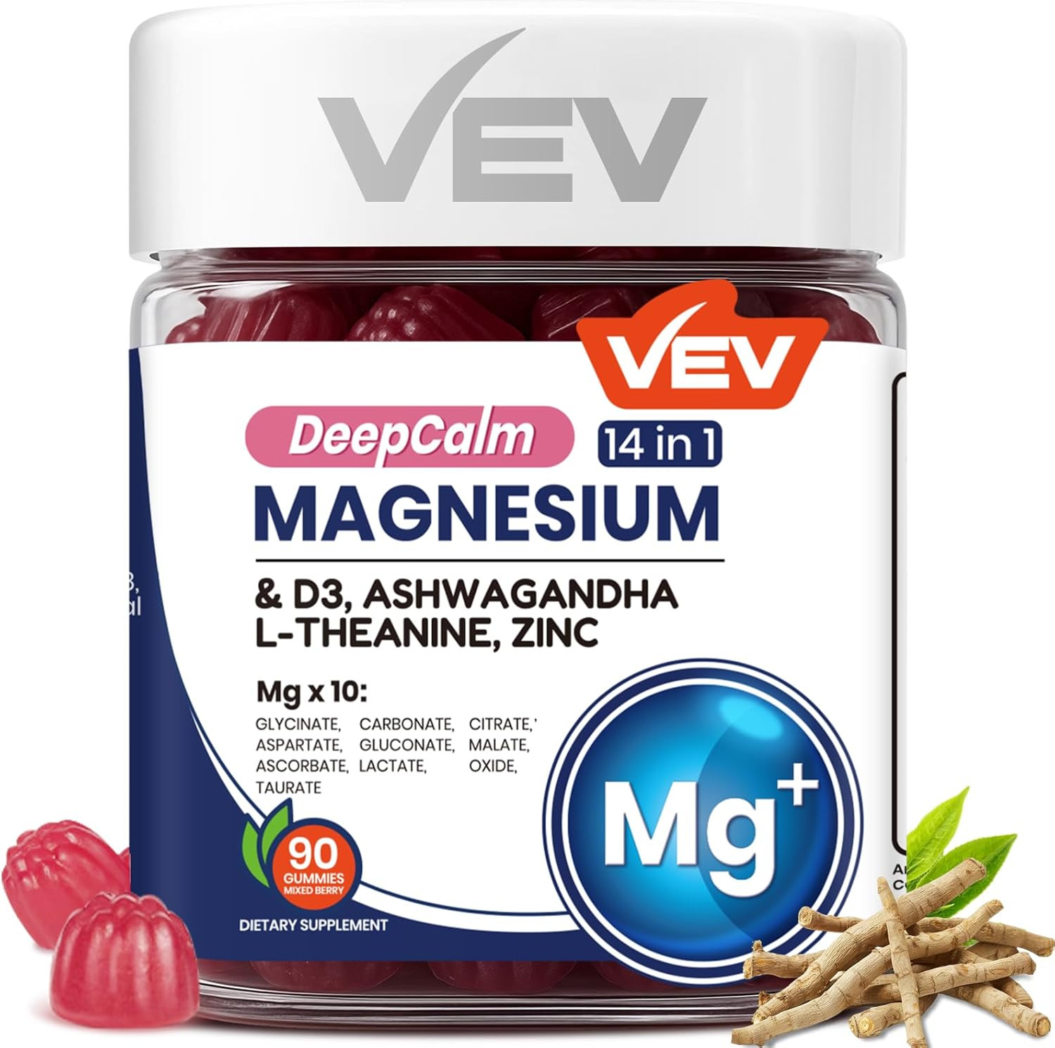 and Magnesium Citrate and Glycinate Gummies designed for Adults 14 in 1 Magne…