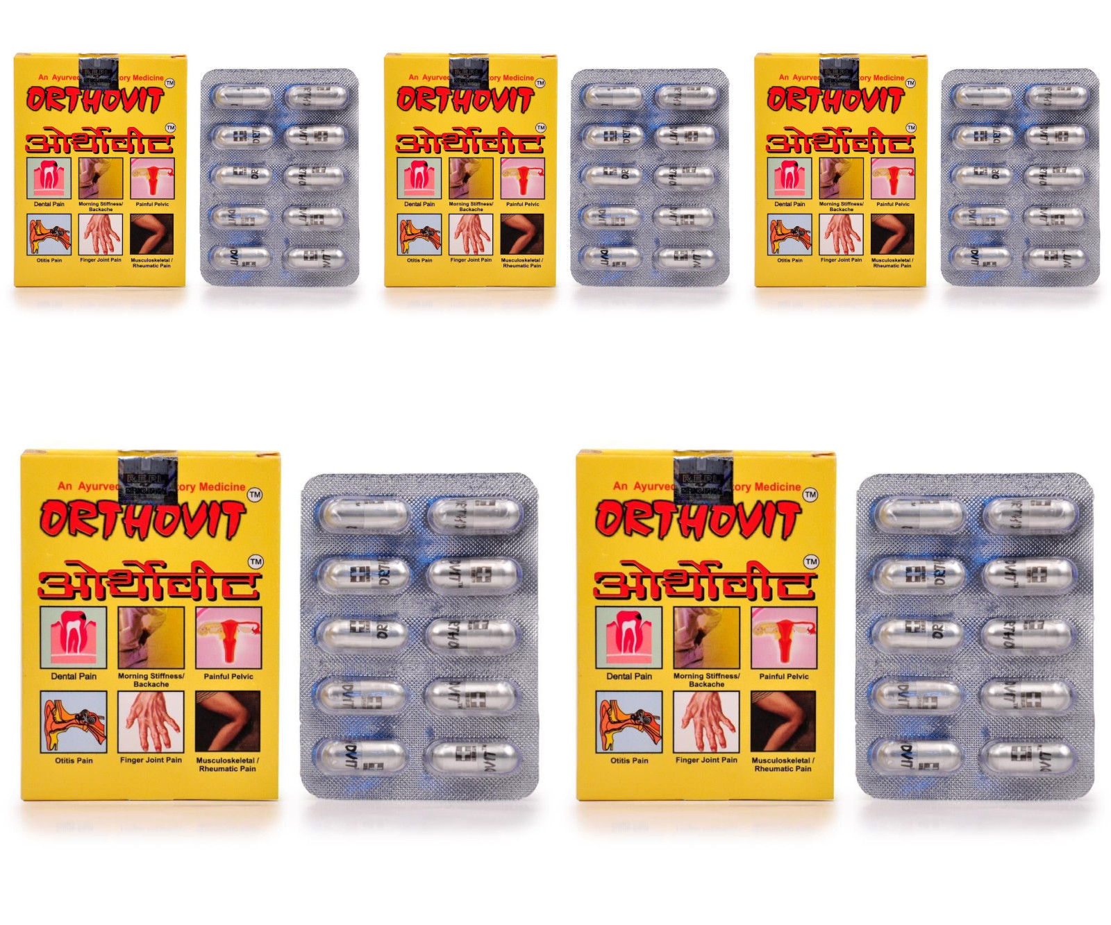 5 x REPL Orthovit Capsules (30cap) Herbal Ayurvedic Joint Wellness
