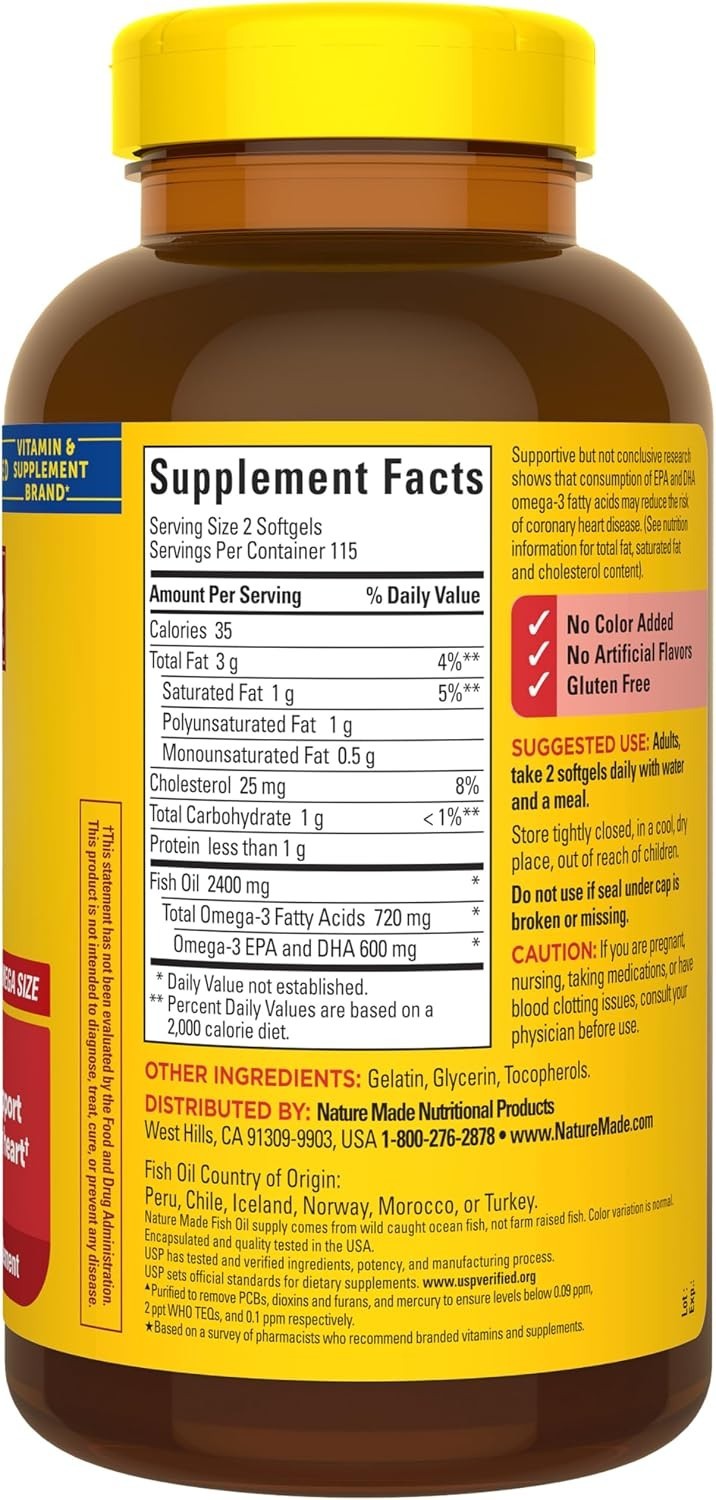 Nature Made Ultra Omega-3 from Fish Oil 1400mg – 100 Softgel Capsules