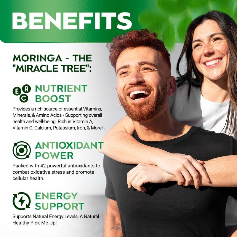 3 Pack Moringa Capsules 800mg Immune Support Gut Health Vitamin Supplement