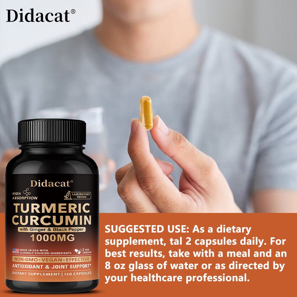 Organic curcumin complex formula: Health support, revitalizing body and mind.