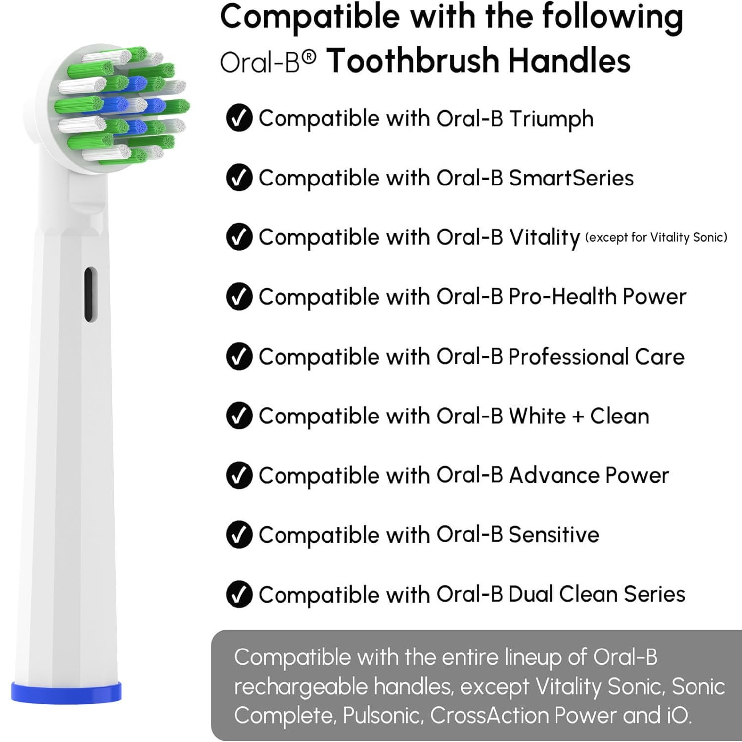 Replacement Toothbrush Heads Compatible with 20 Count (Pack of 1), White