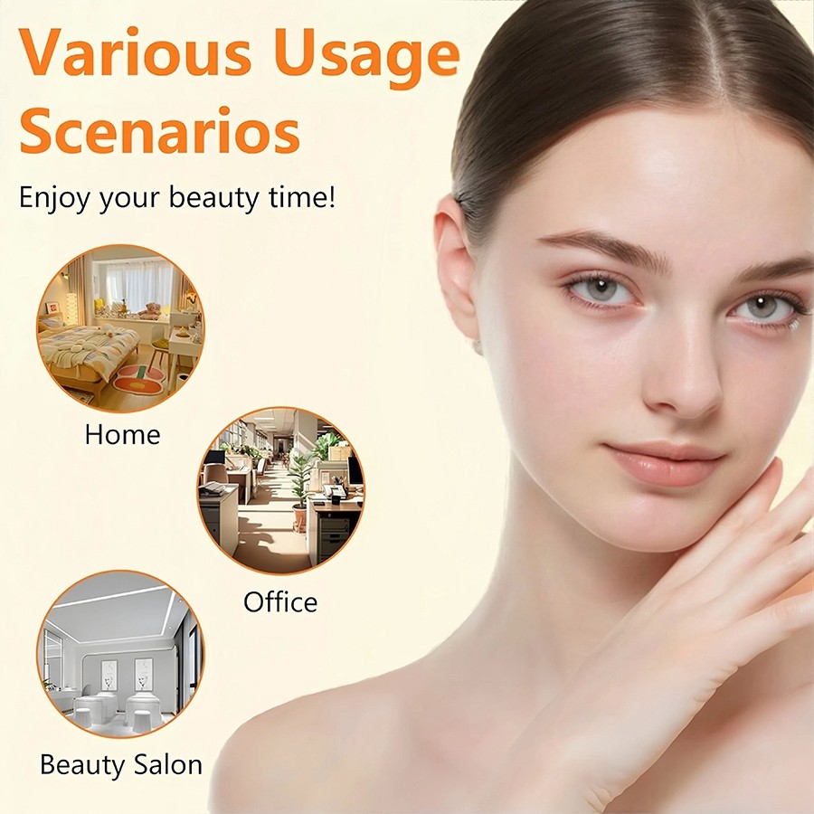 Portable High Frequency Facial Machine & 4 Glass Wands Violet Orange Ray Light