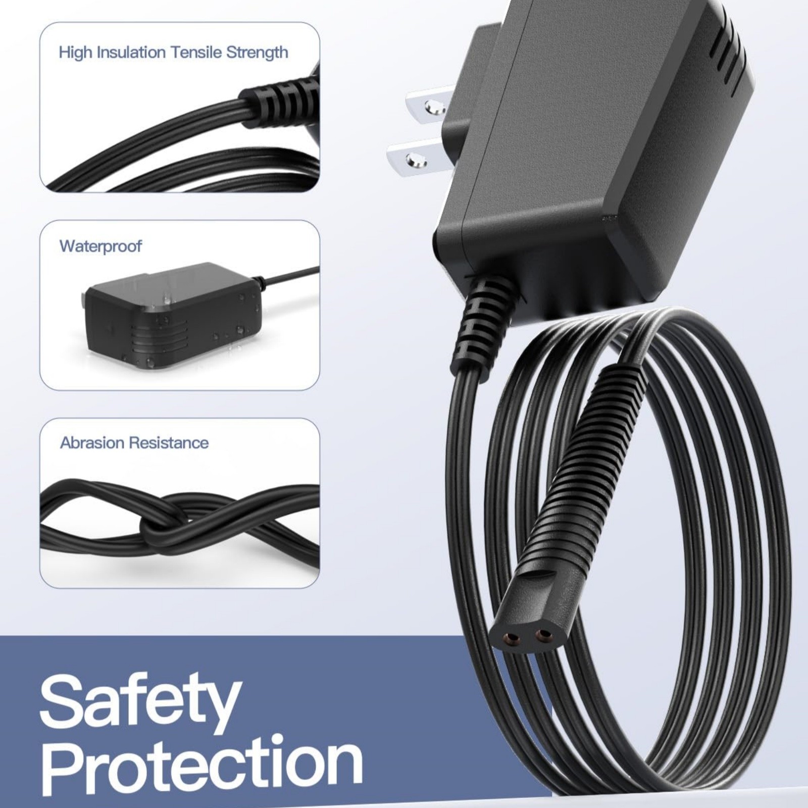 100-240V~0.3A 50/60HZ Input Wall Charger Cord Fit For Braun Shaver Series