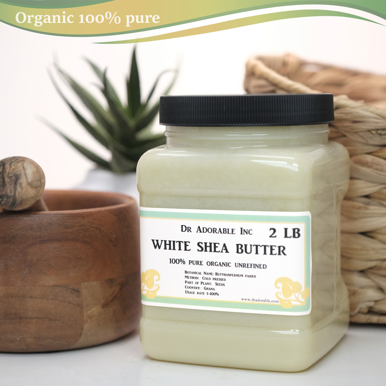 Premium High Quality WHITE Shea Butter Unrefined Raw Organic 32 OZ/2 LB