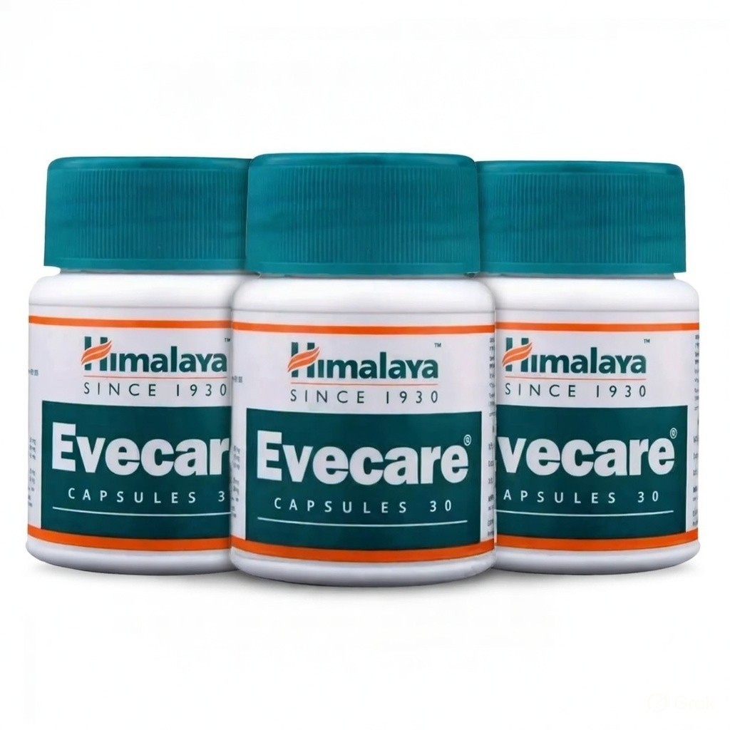 3 x HIMALAYA EVECARE Natural 30 Caps Each Long Expiry