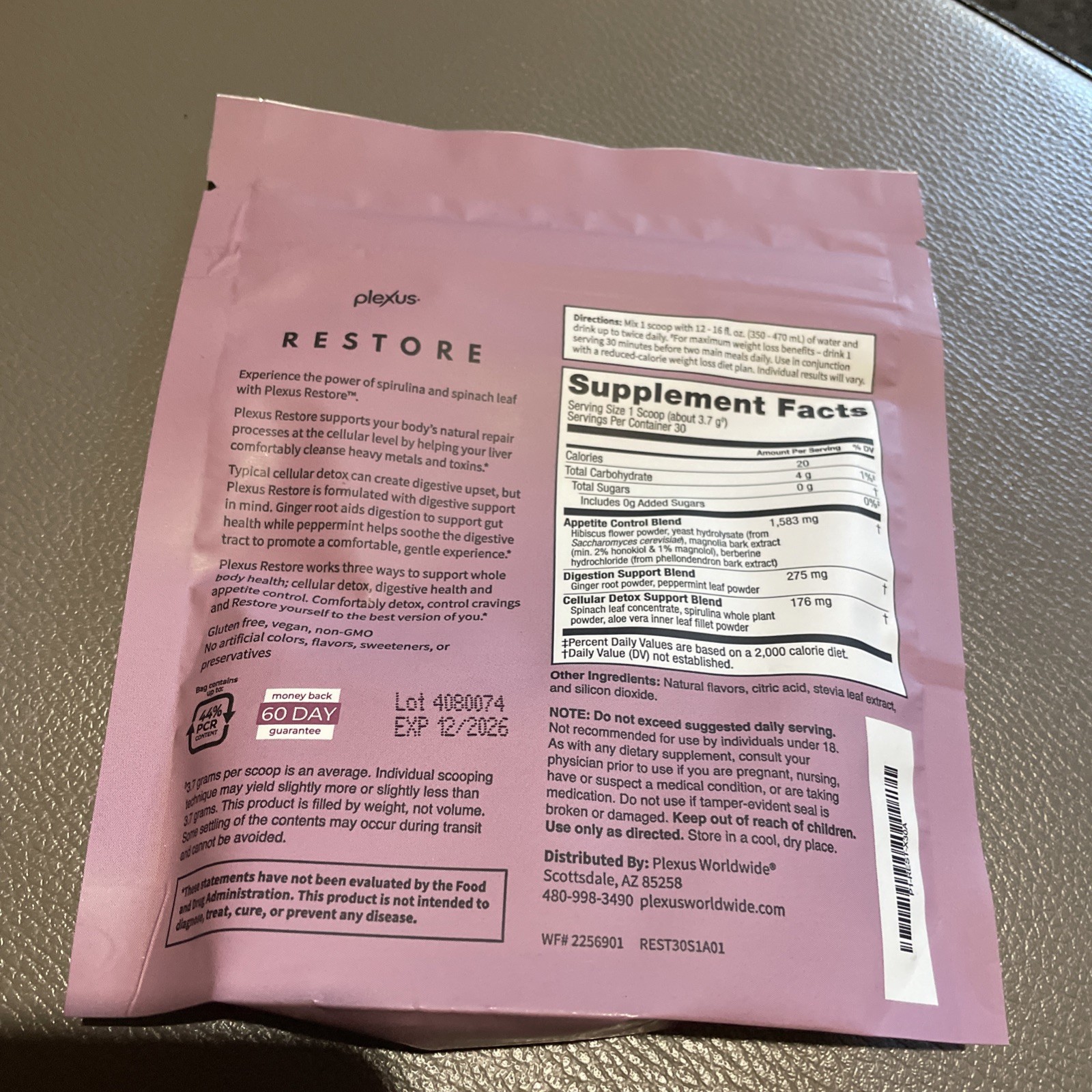 Plexus Restore Cellular Detox Support. Lemon Berry. Sealed. EXP 12/26