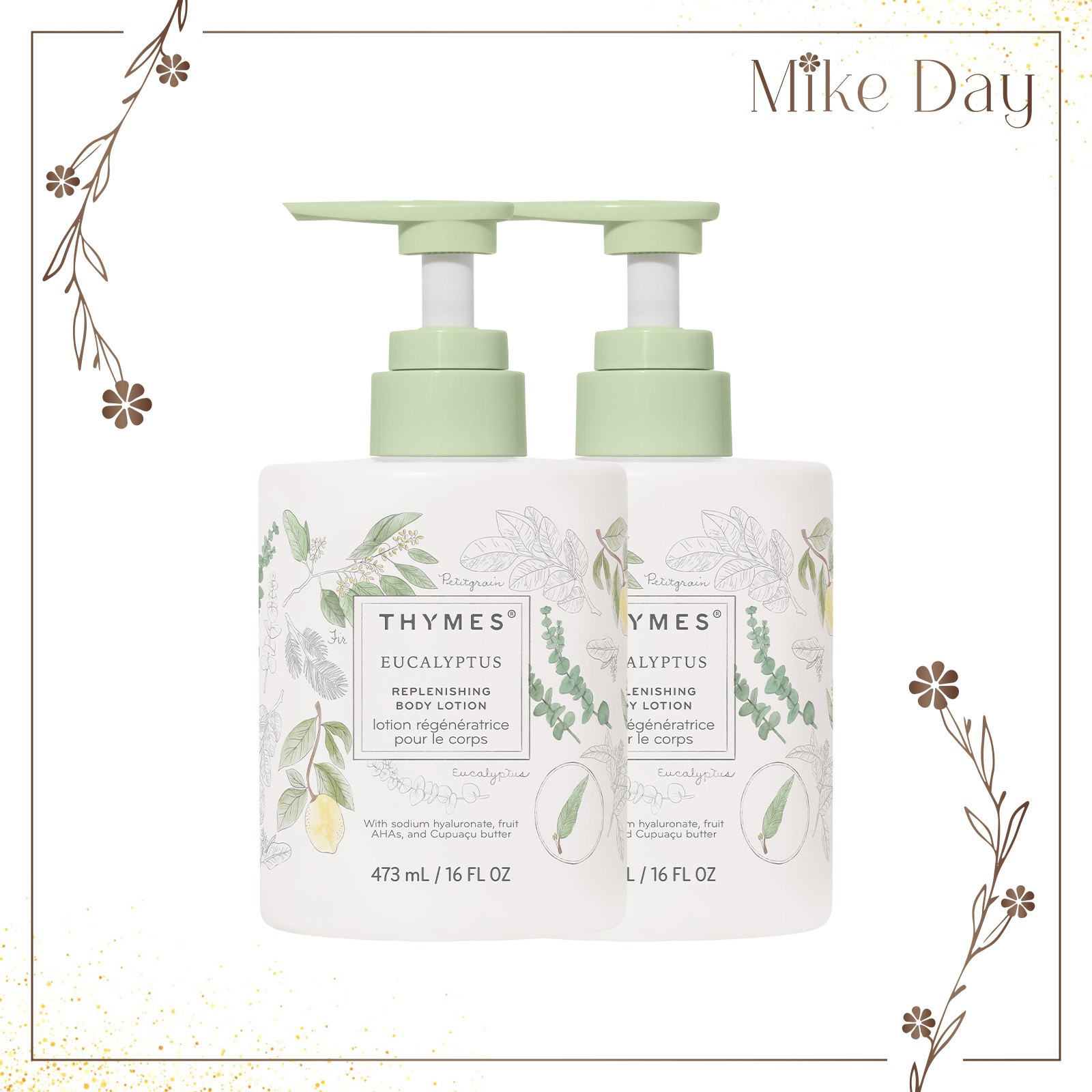 Thymes Eucalyptus Replenishing Body Lotion 16 oz x 2 pcs – Brand New