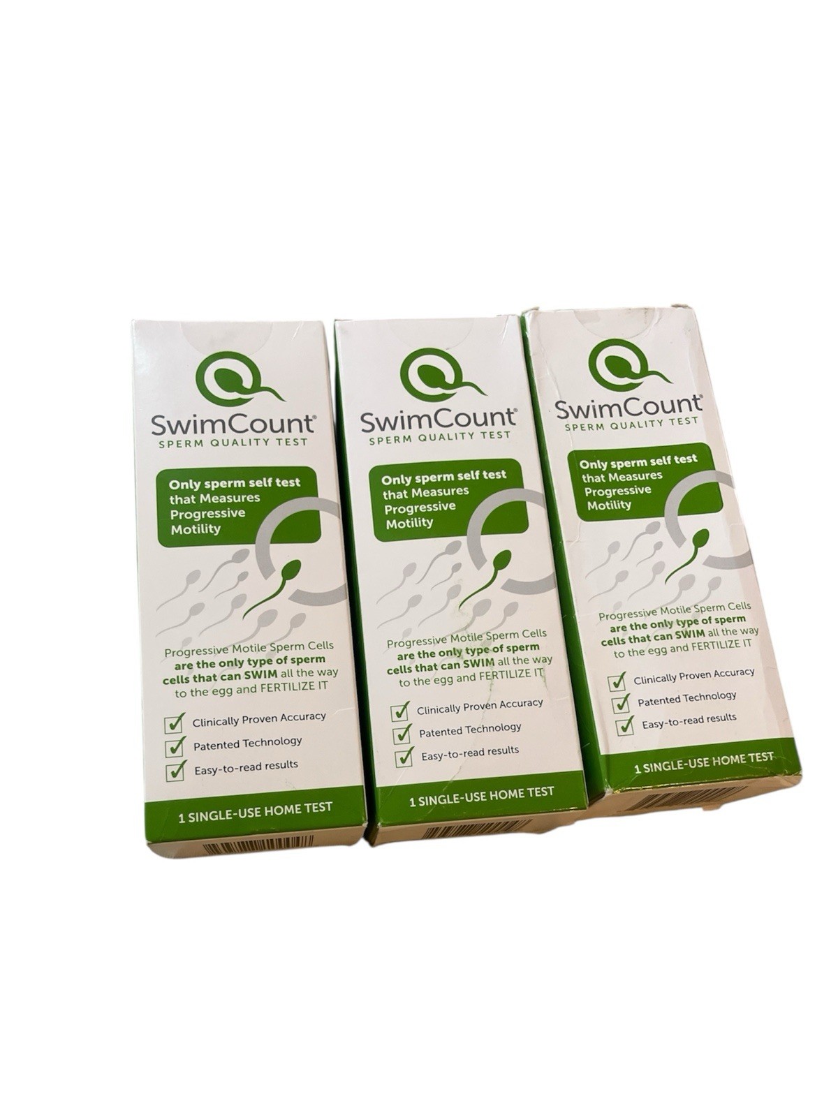 SwimCount Sperm Quality Test, 3-PACK, 1 Single-Use Home Test Exp 2026-11-28
