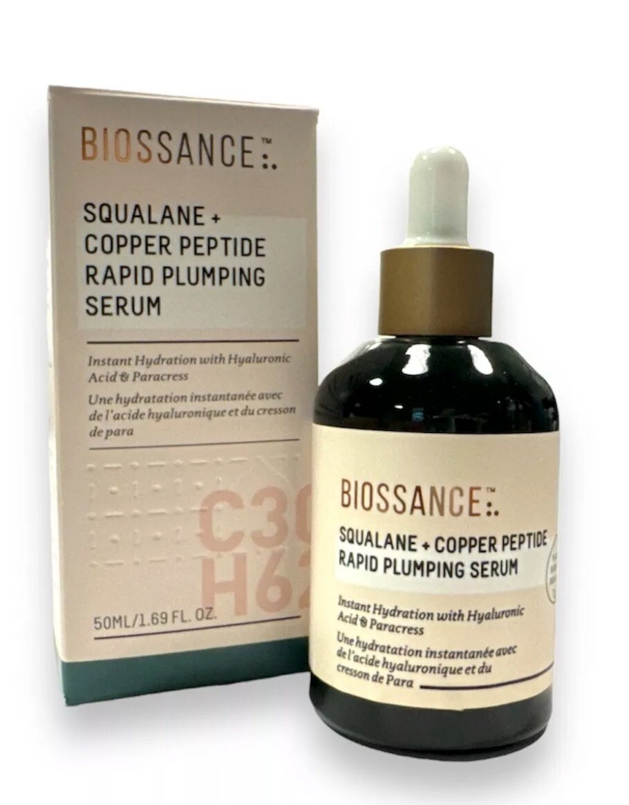 Biossance Squalane Copper Peptide Rapid Plumping Serum 50 ml 1.69 fl oz NEW