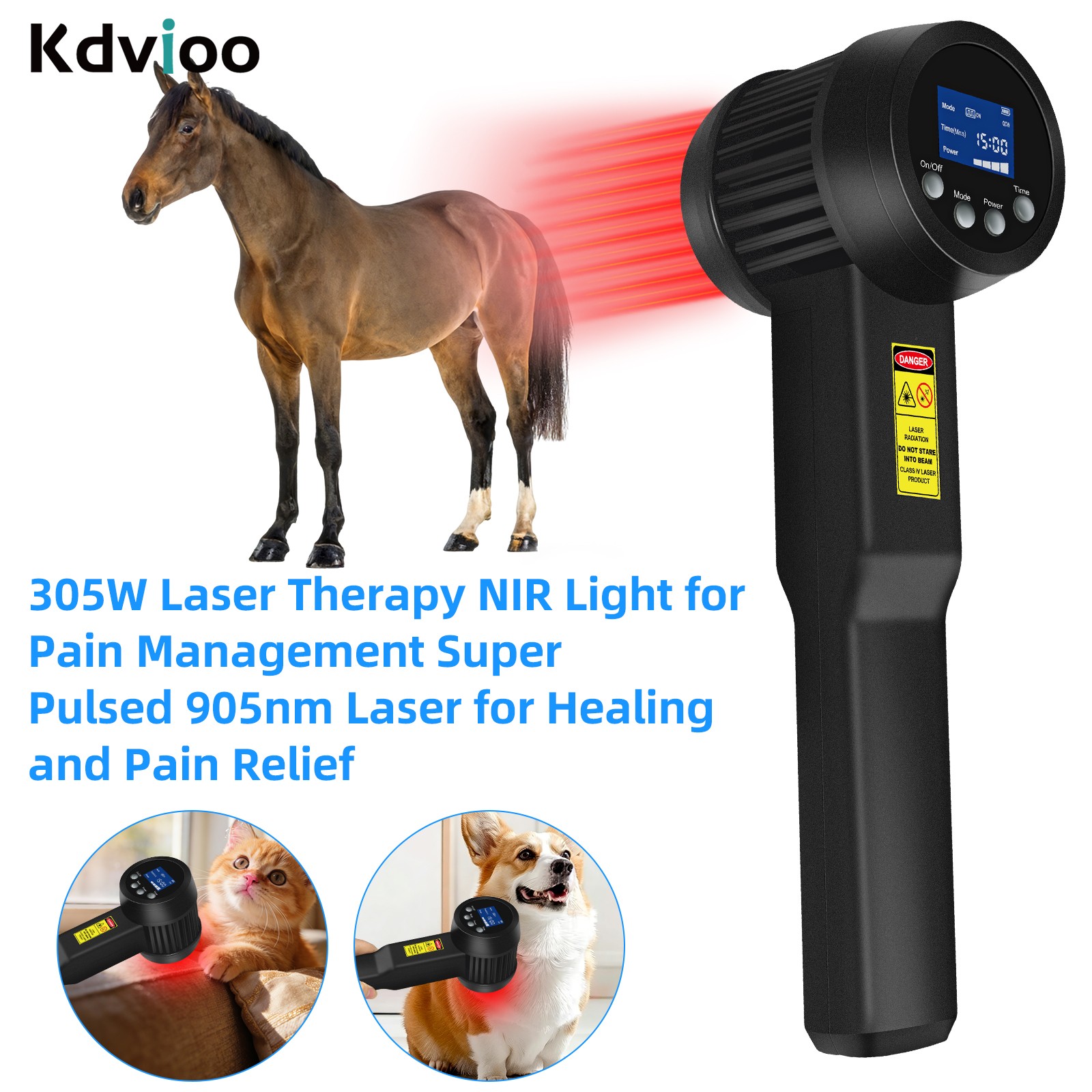 305W Super Pulsed 905nm 660nm Red Infrared Light for Deep Tissue Pain Relief