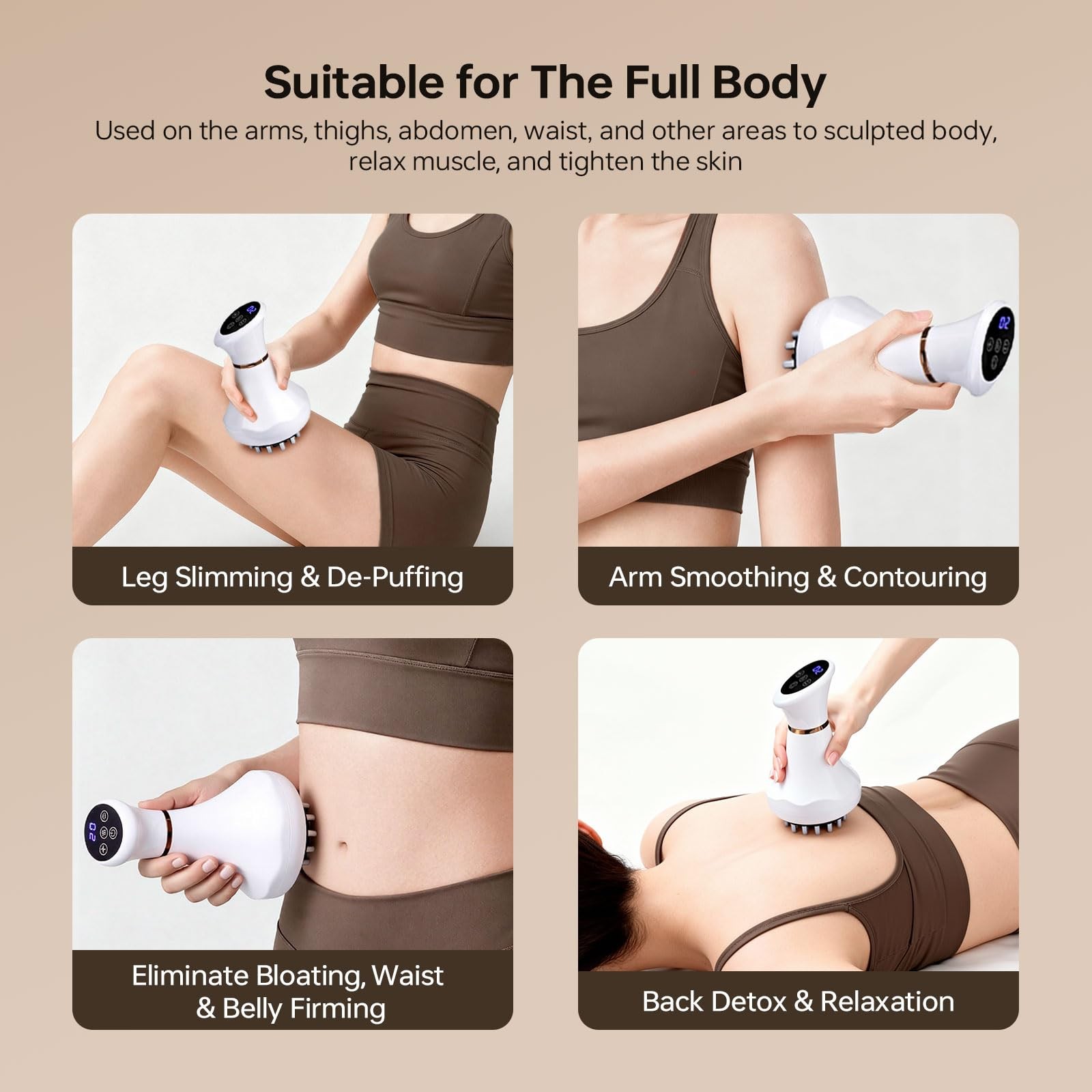 Fufadade Lymphatic Drainage Massager4-In-1 Electric Body Sculpting Brushhelps
