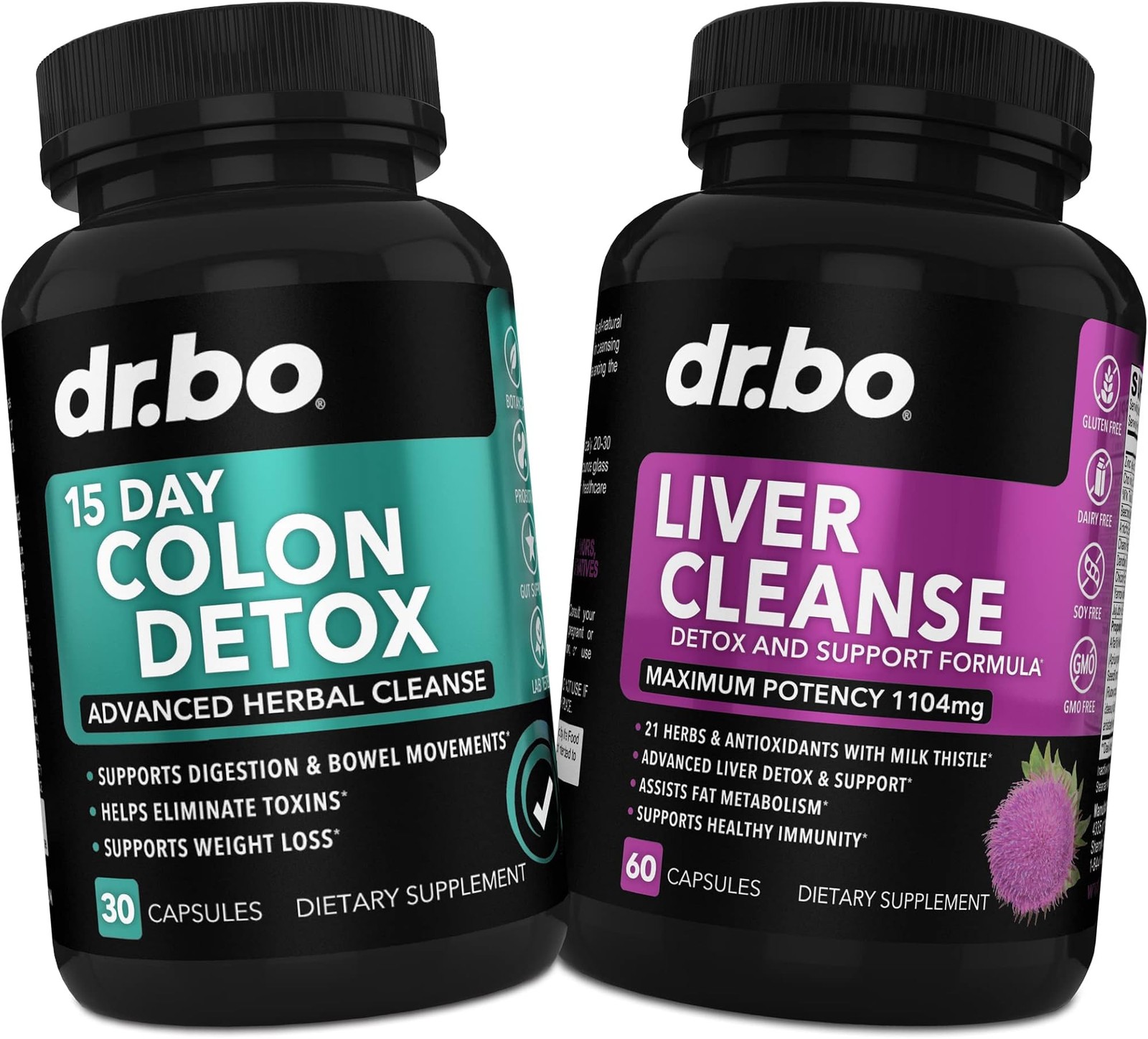 Colon & Liver Cleanse Detox Support Supplement – 15 Day Intestinal Cleanse Pi…