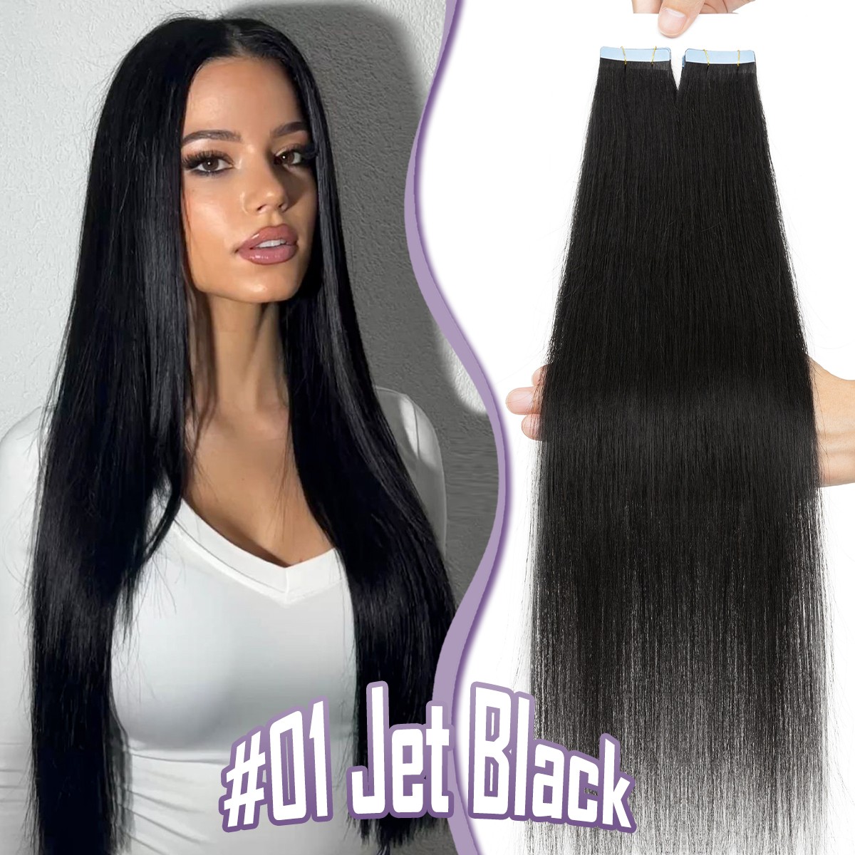 Tape in Highlight 60 Pieces Thick Skin Weft Russian Remy Human Hair Extensions