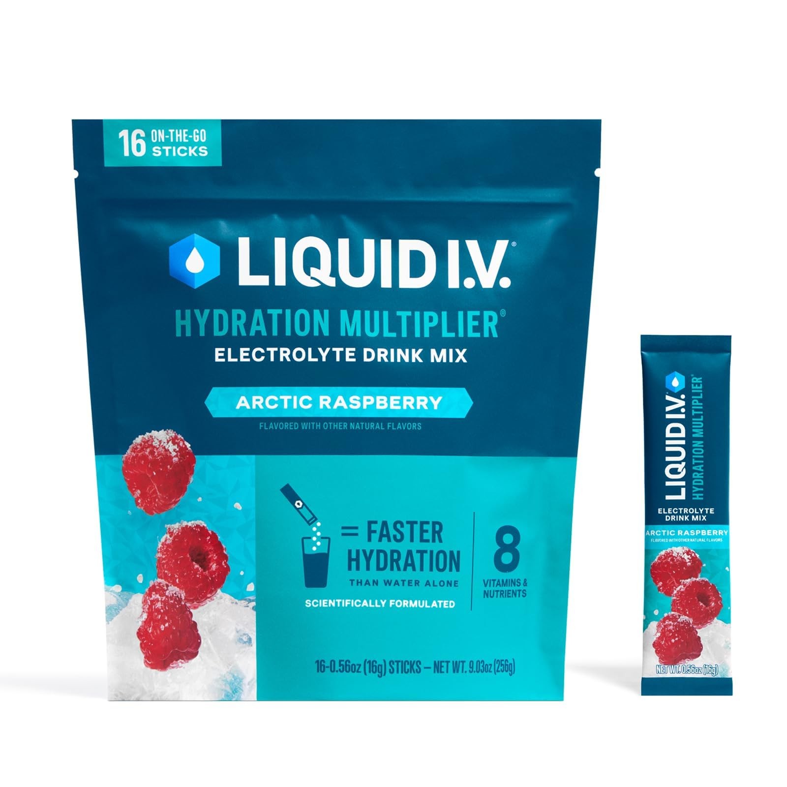 Liquid I.V Style Electrolyte Drink Mix Stick 8 Vitamins Hydration 16 Count