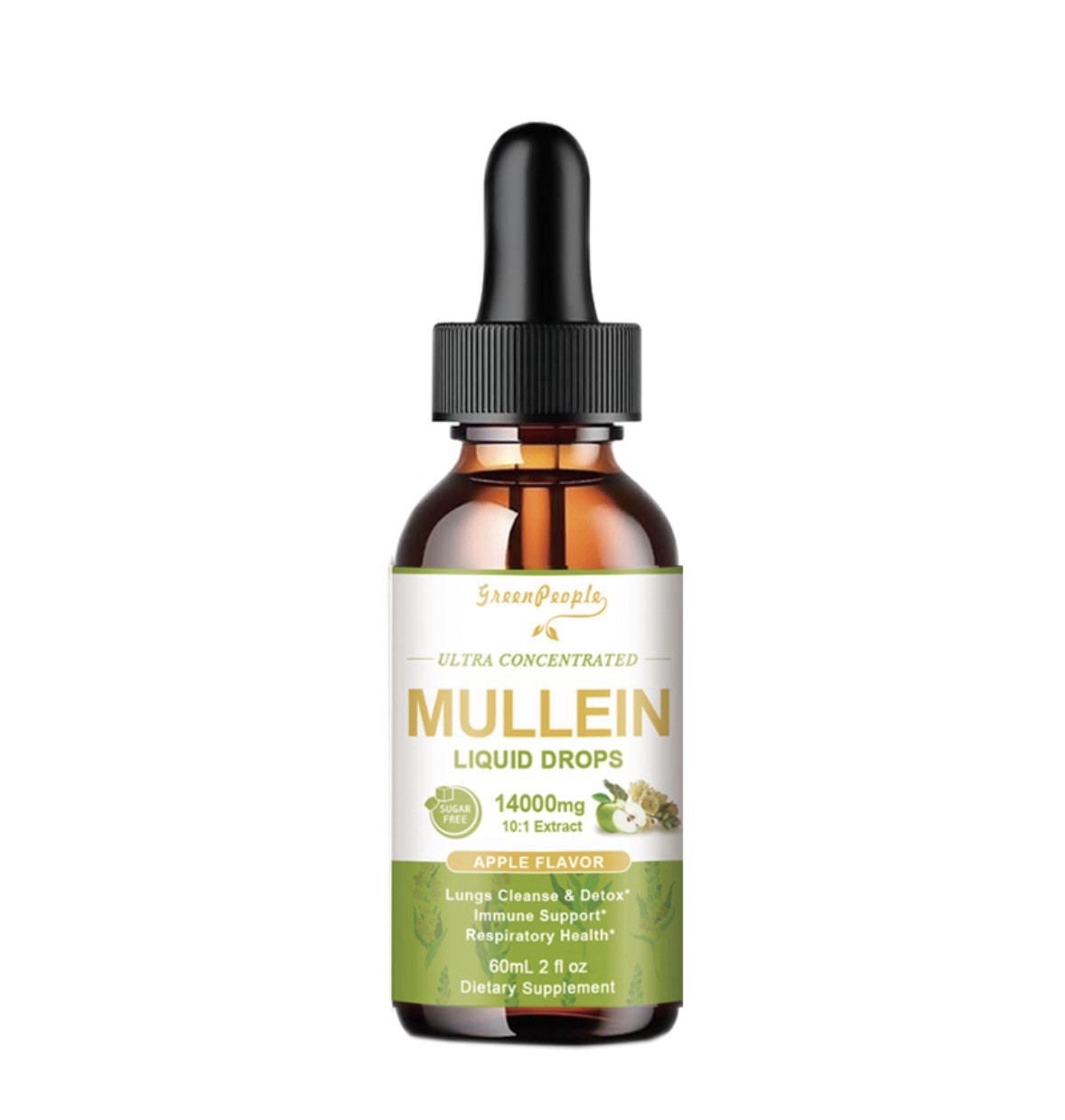 Mullein Leaf Extract Vegan Drops for Lung Cleanse & Respiratory Function
