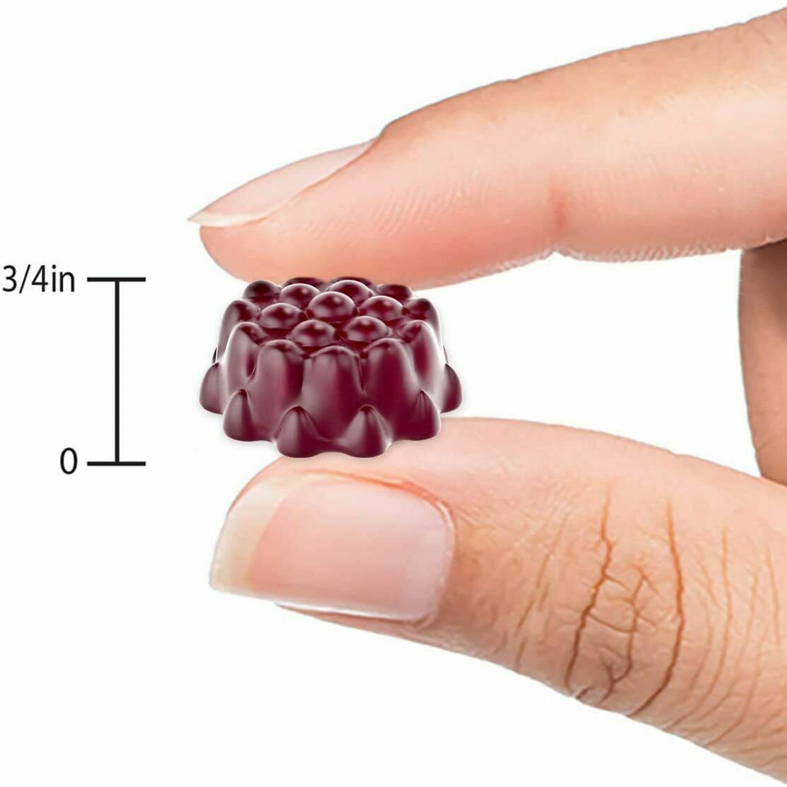 Black Elderberry Gummies 60 Count Vitamin C Zinc Natural Berry Flavor Immune +
