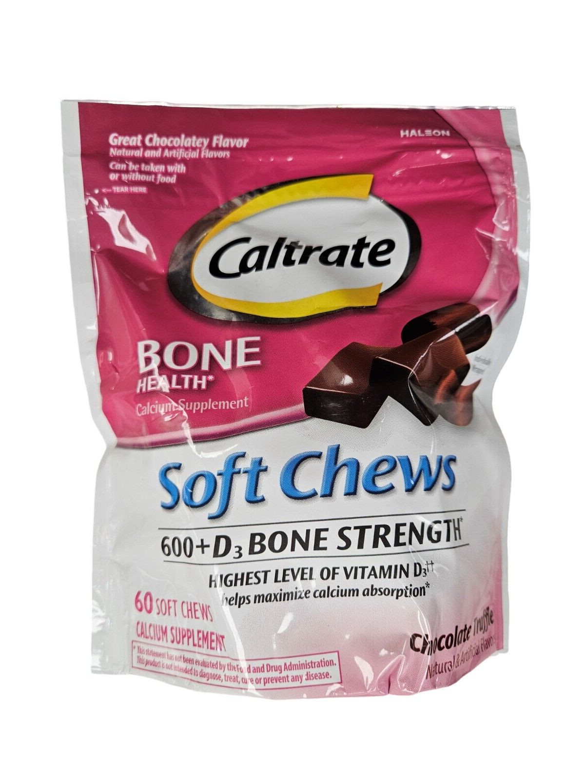 CALTRATE CHOCOLATE Calcium +D Chews 60 ct PHARMACY FRESH! __