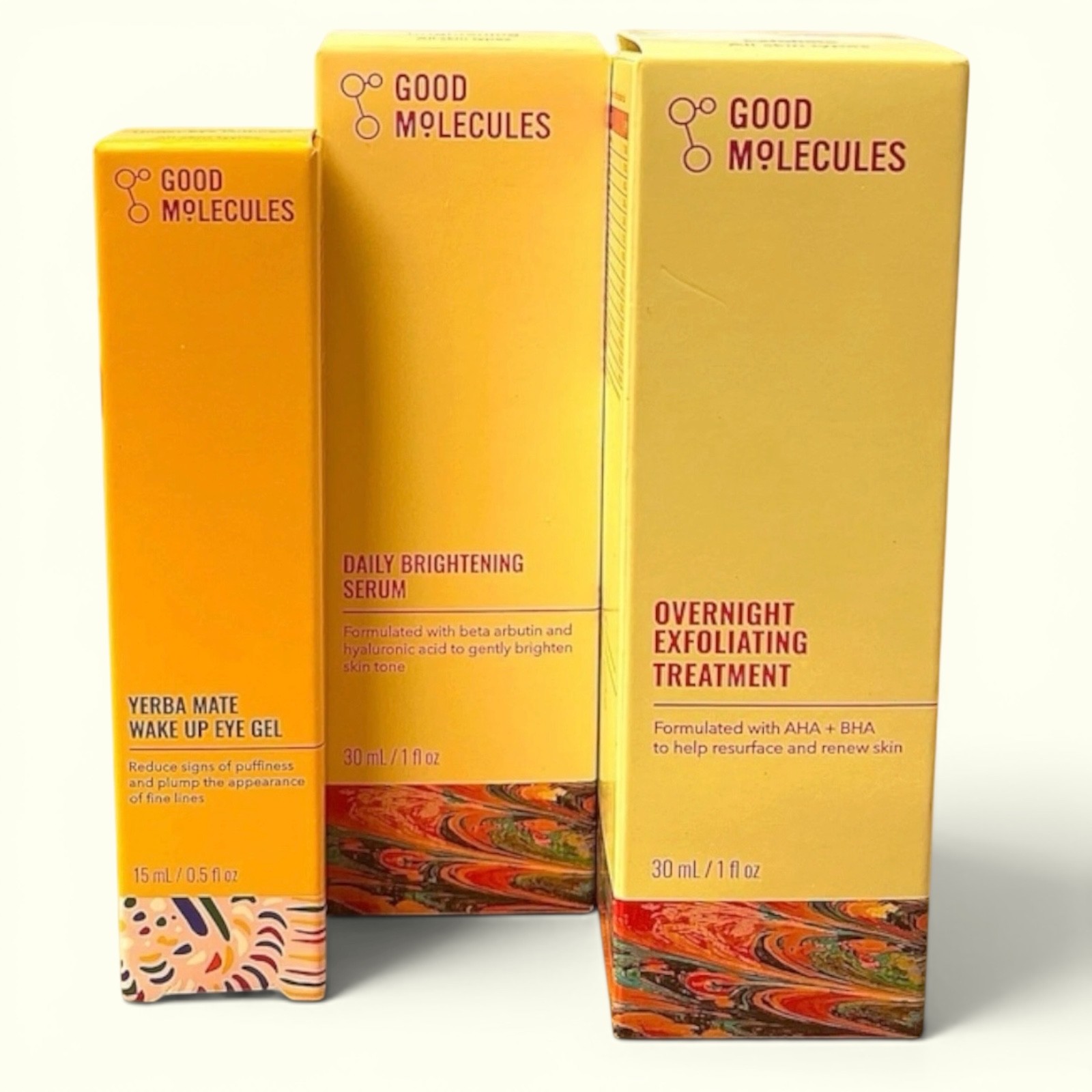 Good Molecules Bundle Brightening Serum Eye Gel Overnight Exfoliating NEW