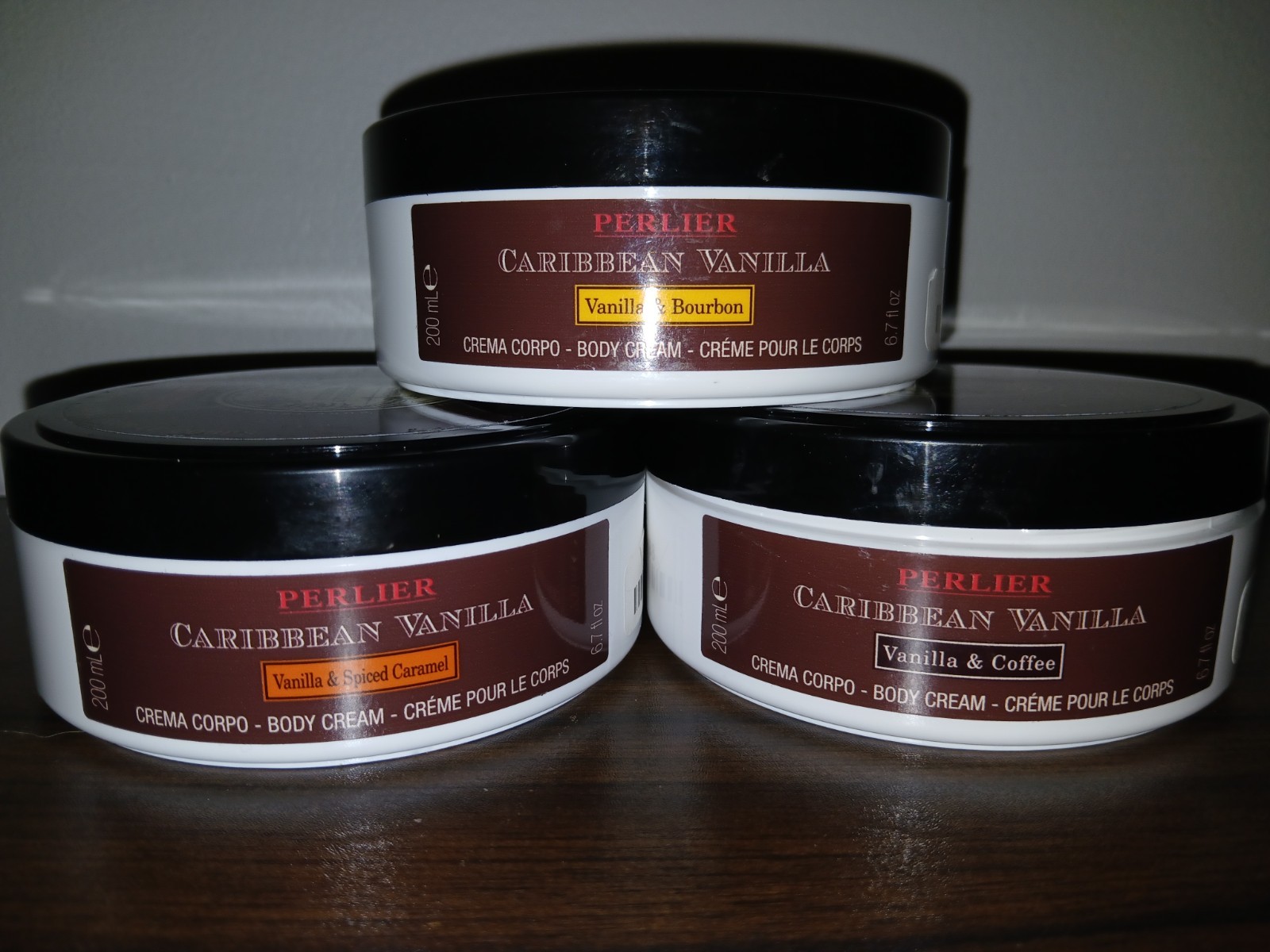 Perlier Caribbean Vanilla Assorted Body Creams Bundle 3pc.