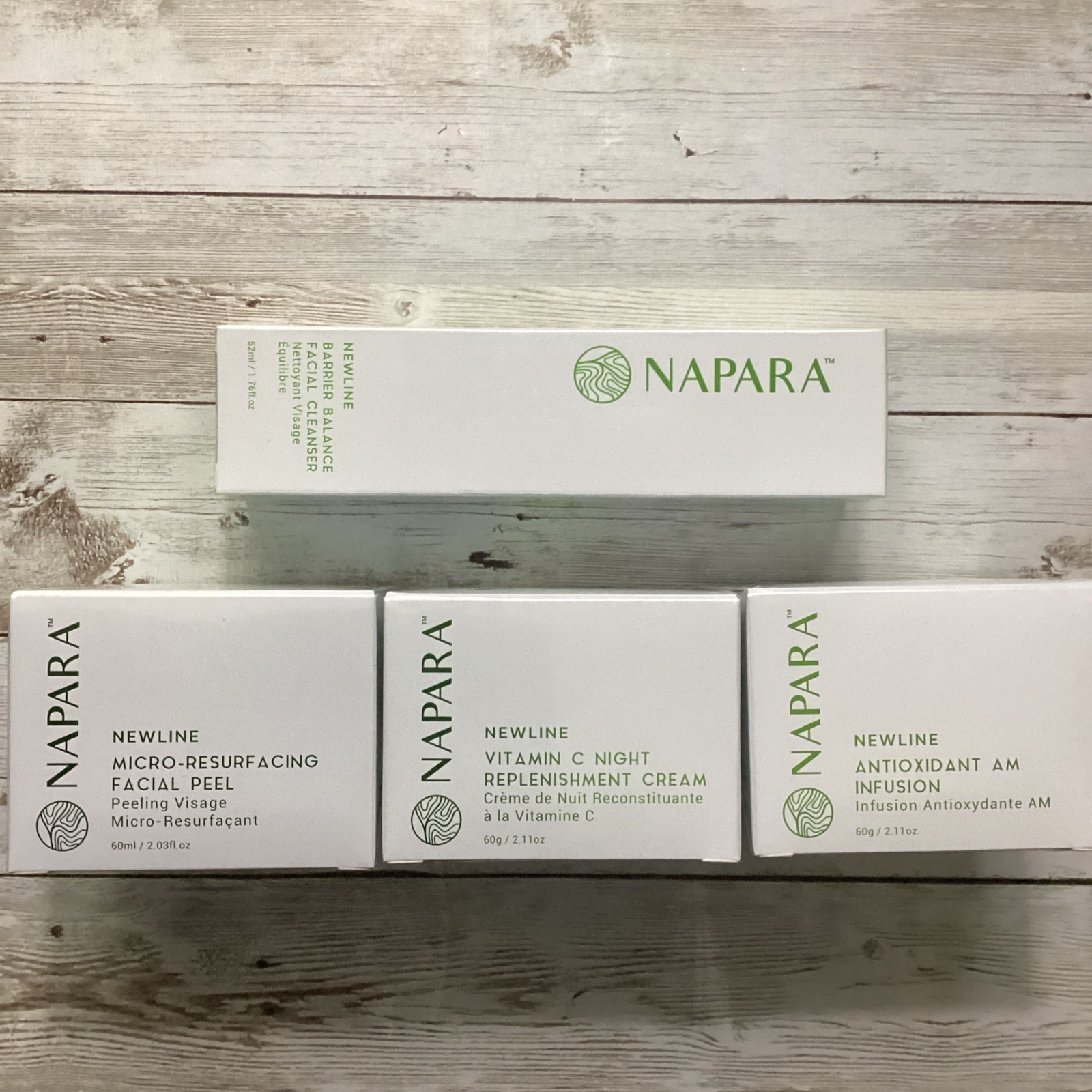 Napara Antioxidant Vitamin C Moisturizer Set,Peel,Night Cream & Facial Cleanser