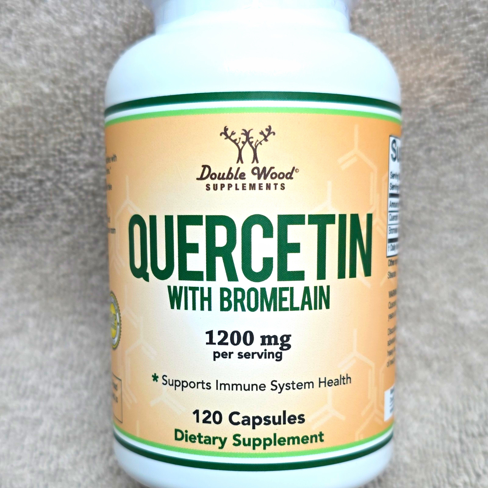 Double Wood Supplements Quercetin + Bromelain Capsules 120 Count 1200mg