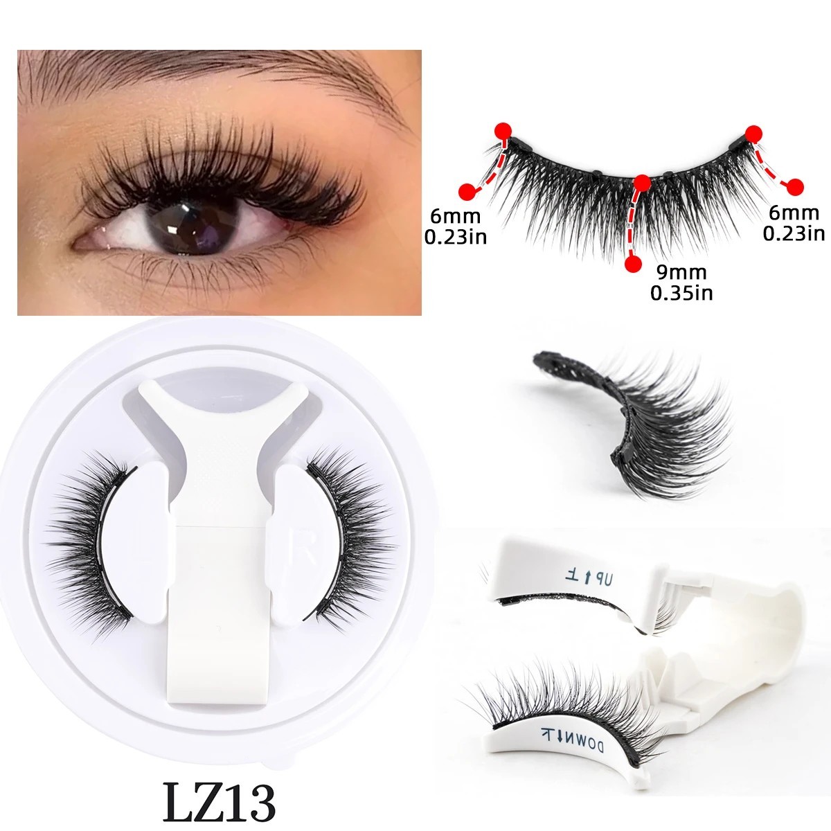 Reusable Magnetic Eyelashes with Applicator No Glue Needed Natural Lashes Kit US