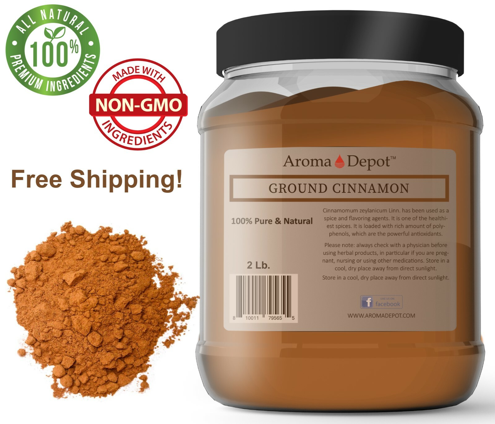 2lb Cinnamon Powder 100% Ground Pure Natural Canela Indonesia Cassia 32oz JAR